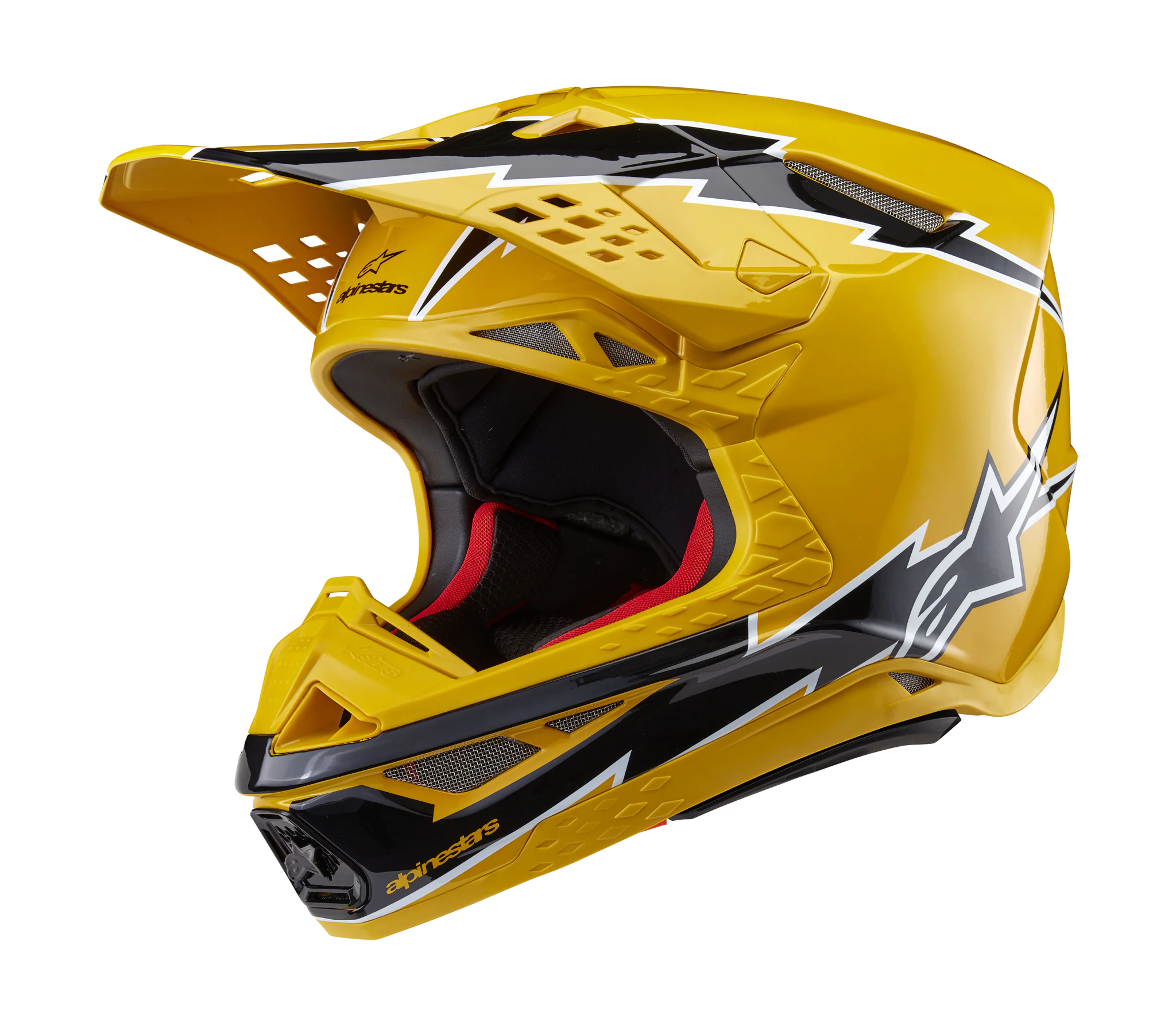 Alpinestars Motocross Helmet S-M10 Ampress - Gloss Black / Yellow