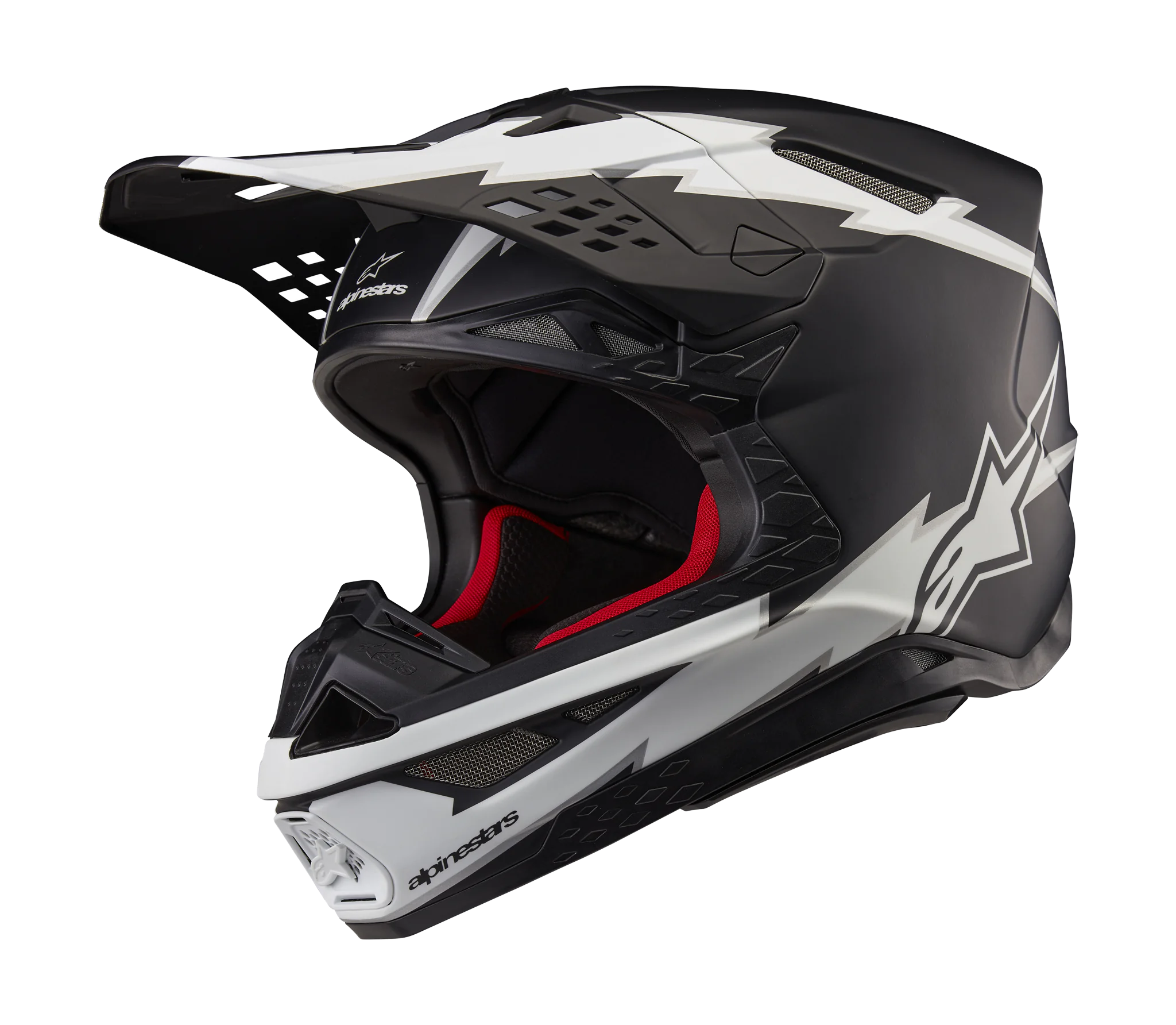 Alpinestars Motocross Helmet S-M10 Ampress - Matte Black / White