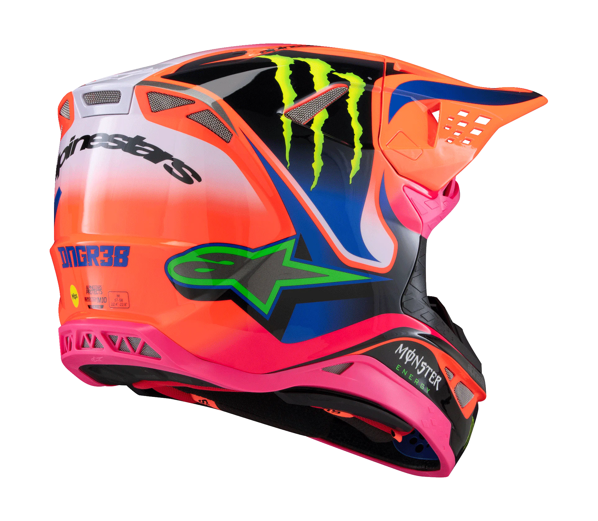 Alpinestars Motocross Helmet S-M10 Deegan - Orange / Purple / Pink
