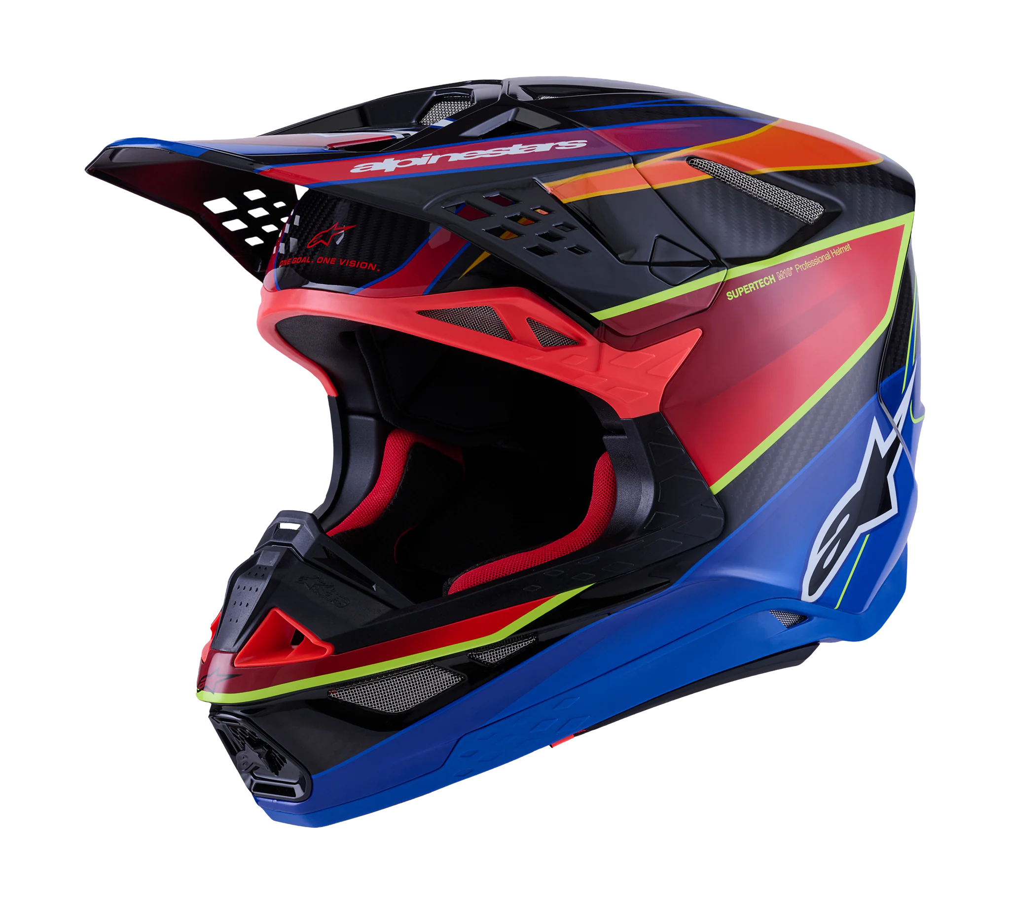 Alpinestars Motocross Helmet S-M10 Era - Blue / Red / Fluo Yellow