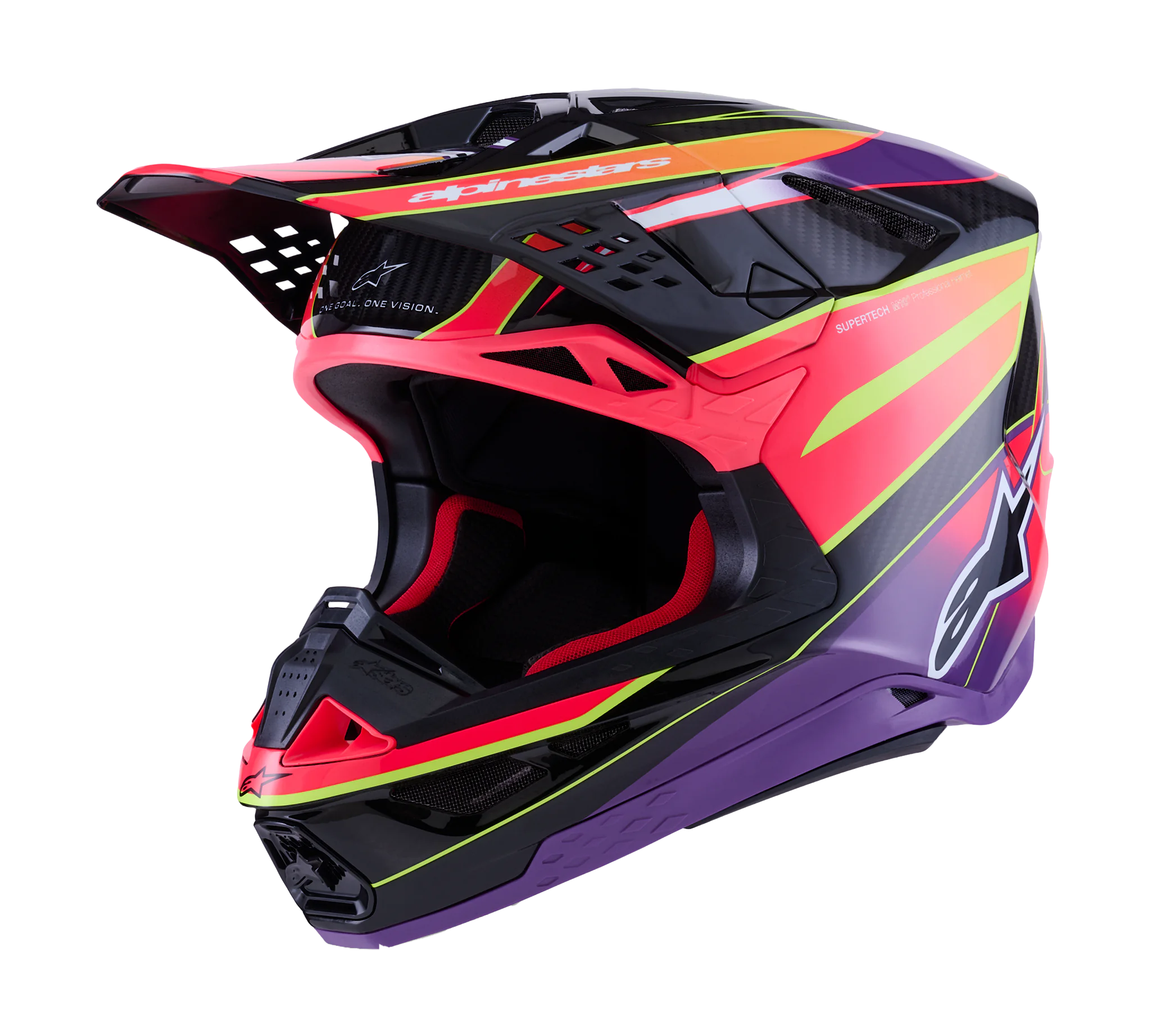 Alpinestars Motocross Helmet S-M10 Era - Pink / Violet / Fluo Yellow