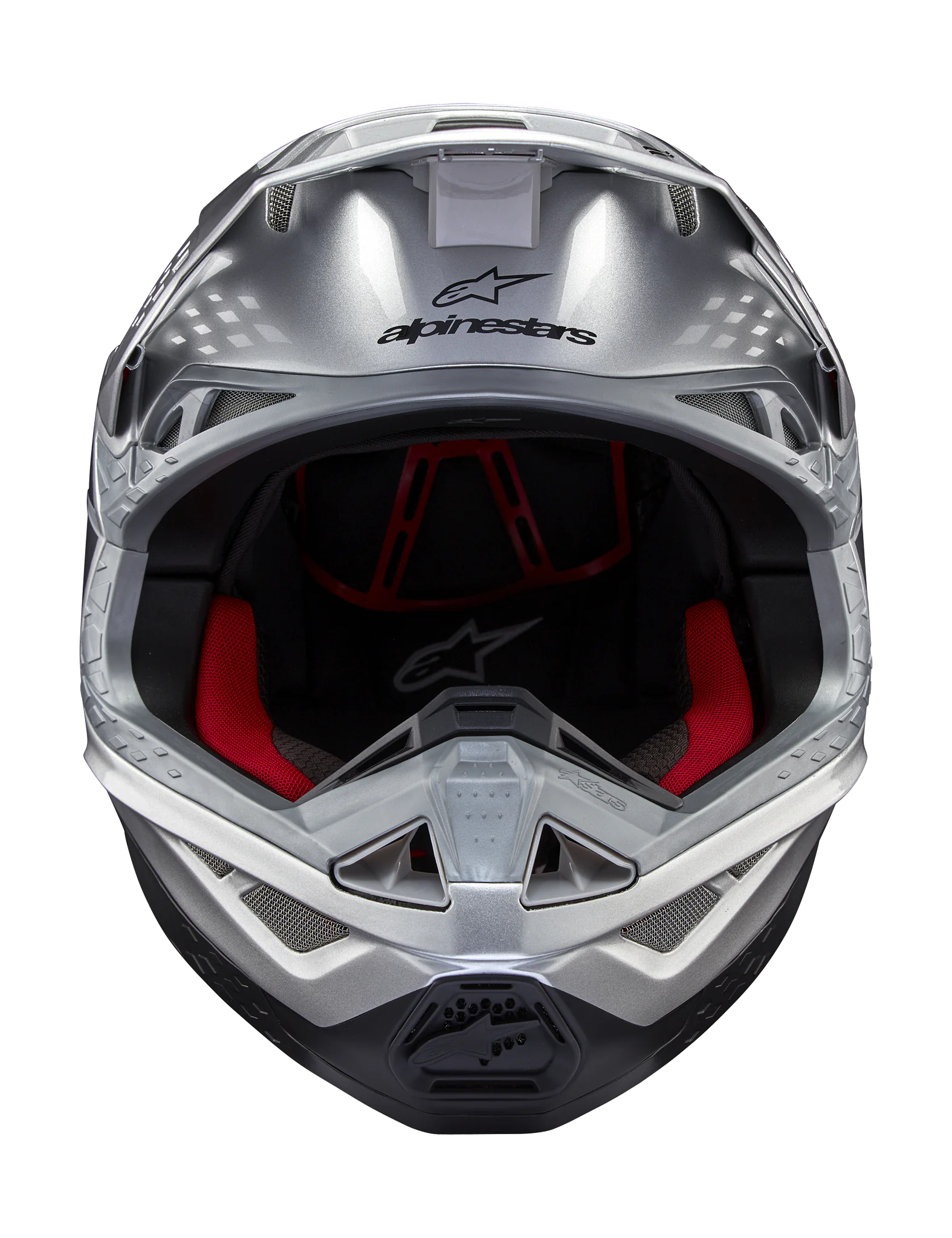 Alpinestars Motocross Helmet S-M10 Flood - Silver / Black / Fluo Orange