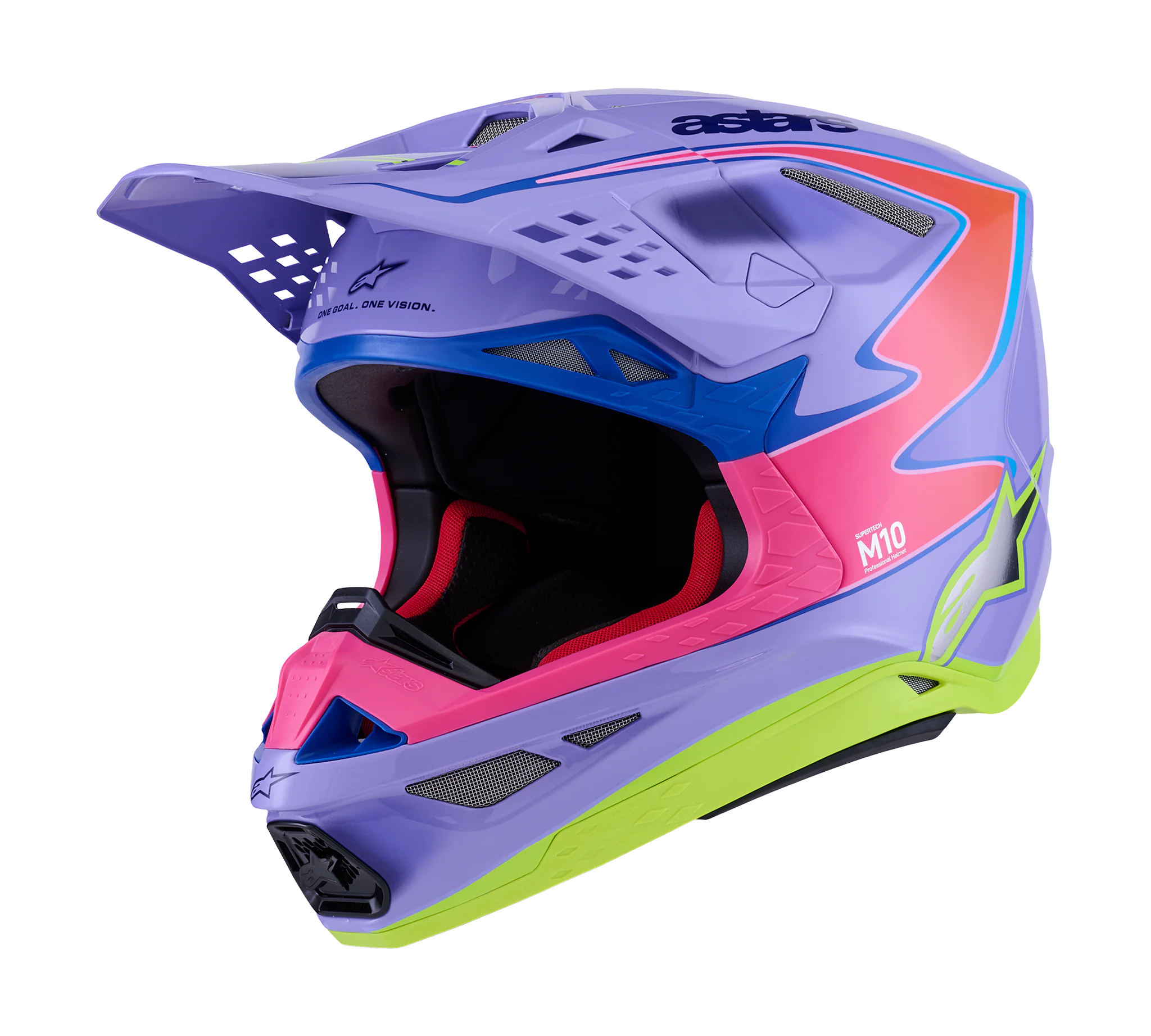 Alpinestars Motocross Helmet S-M10 Jett Lawrence - Purple / Fluo Pink / Fluo Yellow