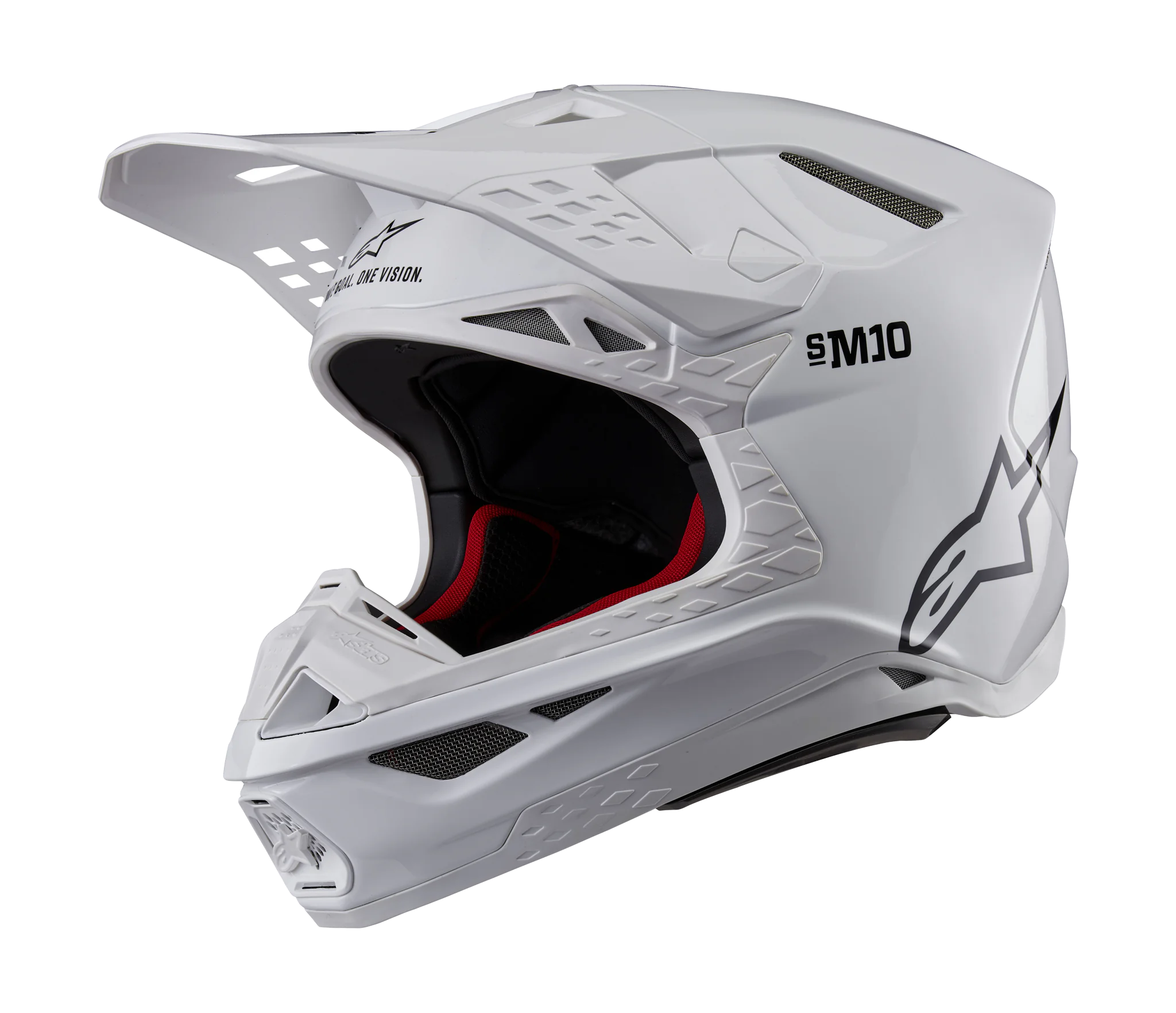 Alpinestars Motocross Helmet S-M10 Solid - Gloss White