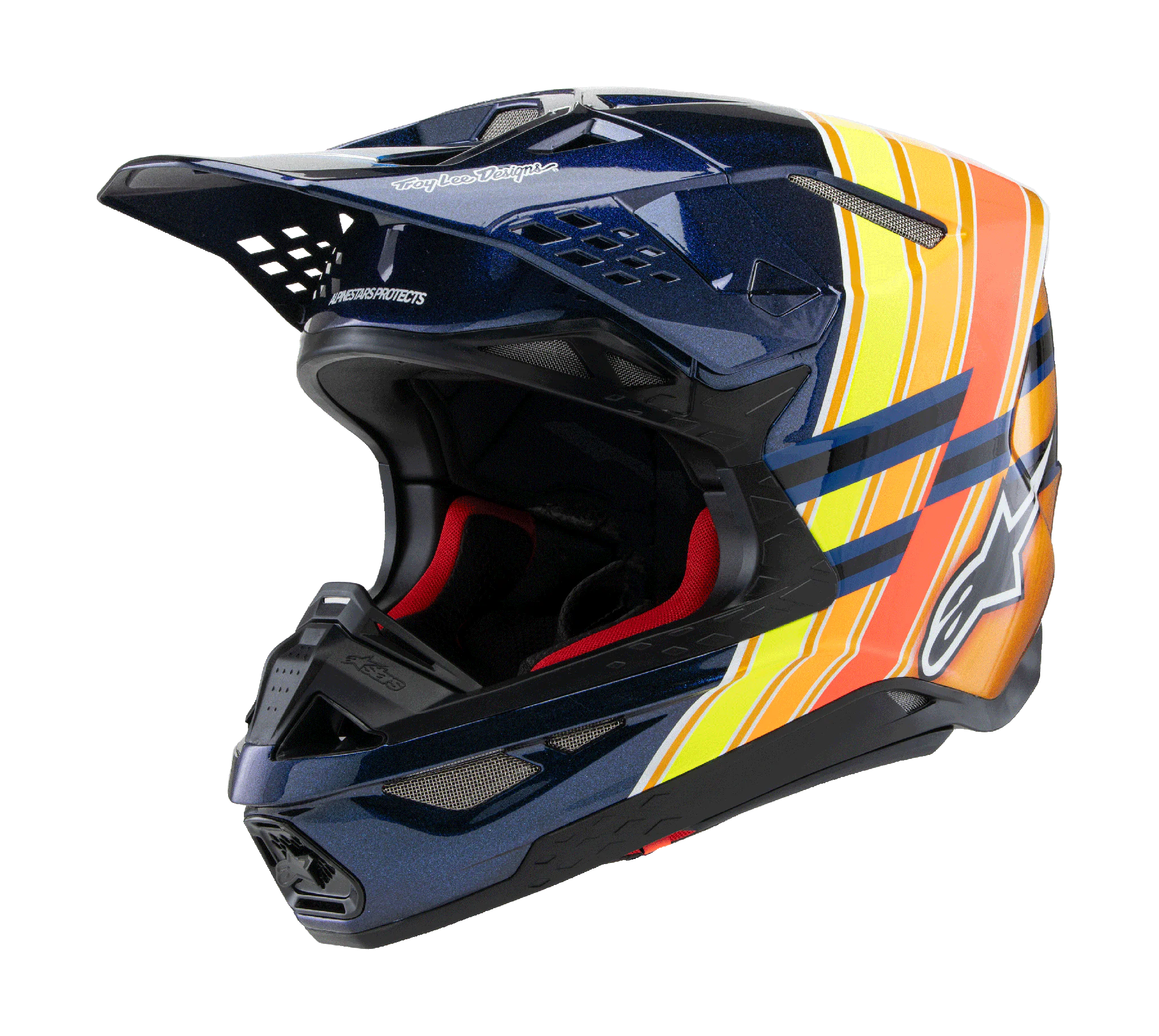 Alpinestars Motocross Helmet S-M10 TLD Edition 25 - Blue / Orange / Yellow / Red