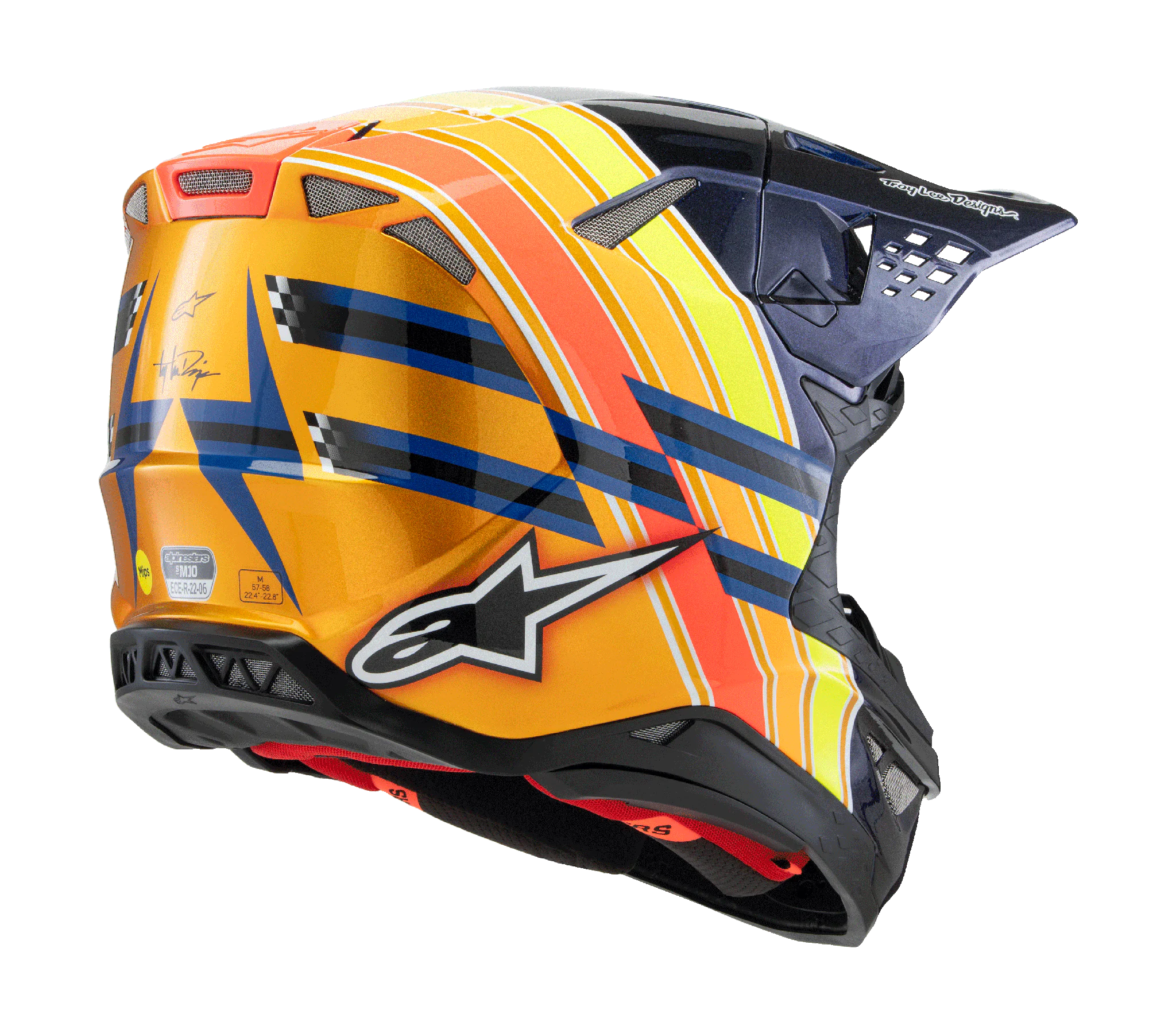 Alpinestars Motocross Helmet S-M10 TLD Edition 25 - Blue / Orange / Yellow / Red