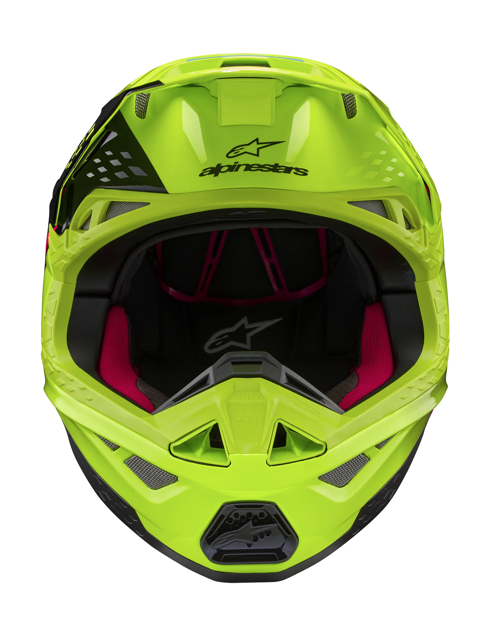 Alpinestars Motocross Helmet S-M10 Unite - Gloss Fluo Yellow / Black / Diva Pink