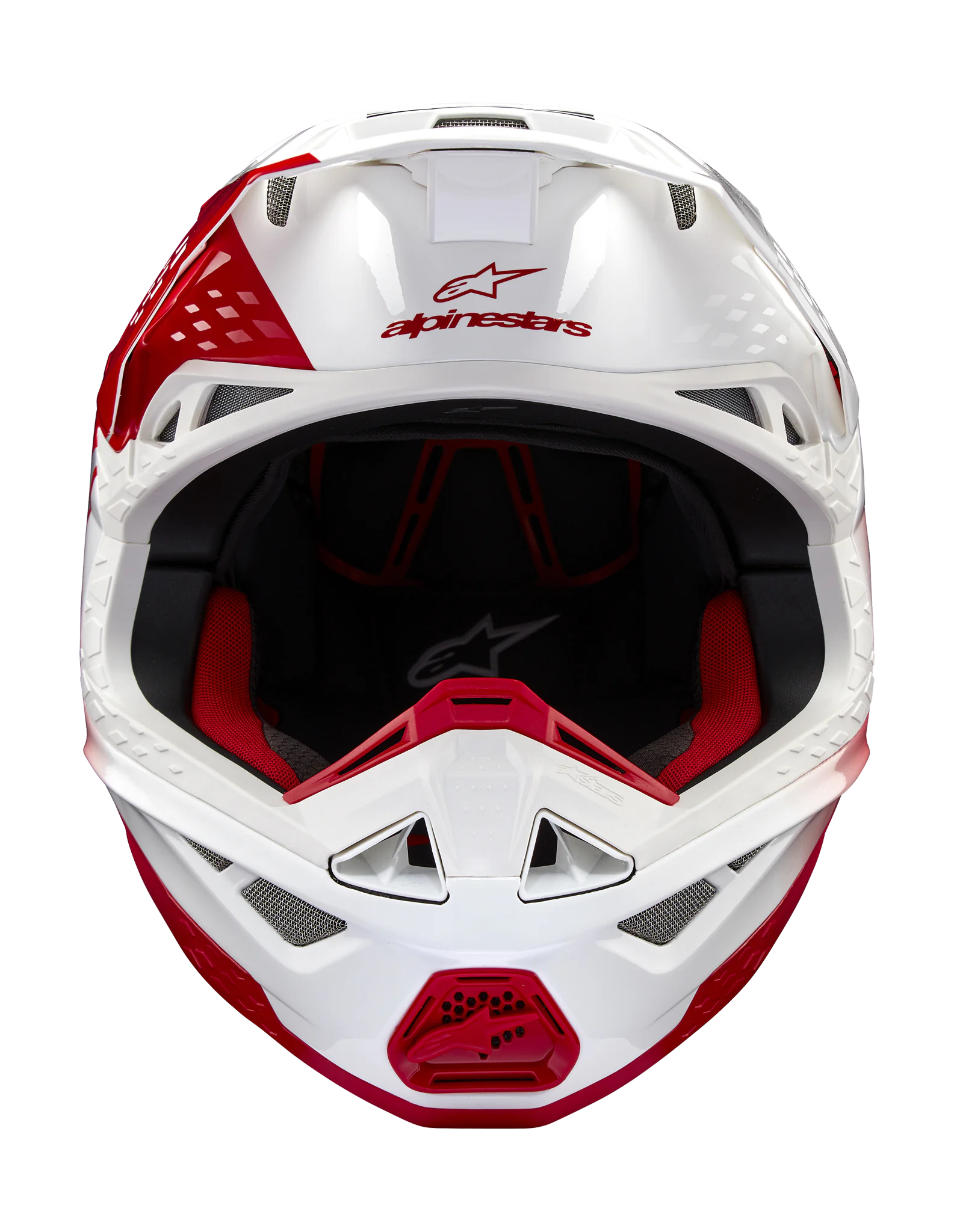 Alpinestars Motocross Helmet S-M10 Unite - Gloss Red / White