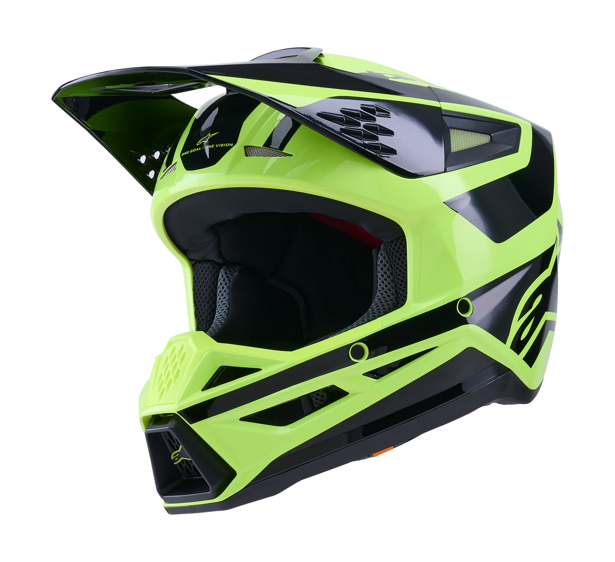 Alpinestars Motocross Helmet S-M3 Heat - Fluo Yellow / Black