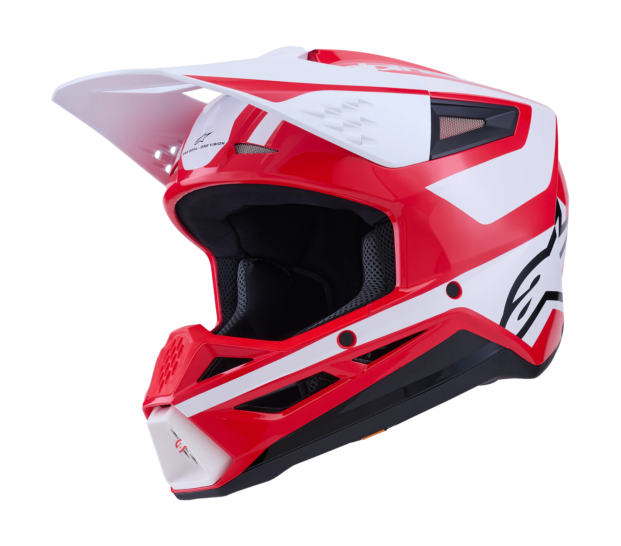 Alpinestars Motocross Helmet S-M3 Heat - Red / White / Black