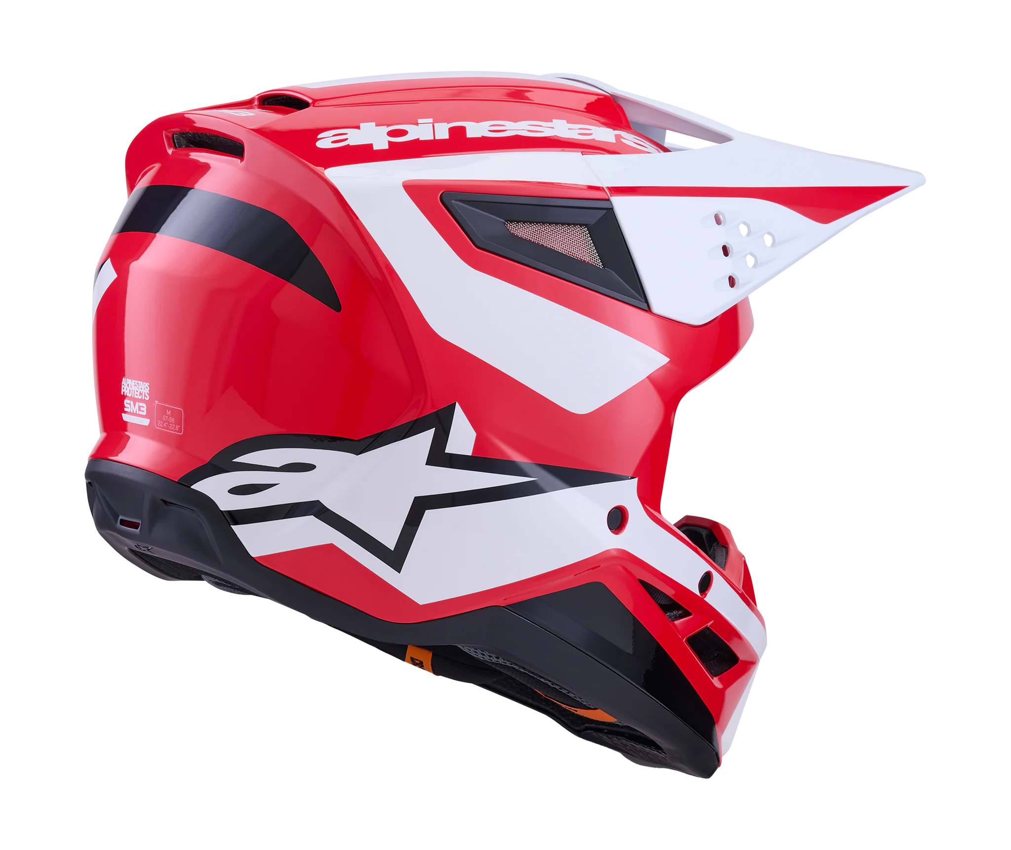 Alpinestars Motocross Helmet S-M3 Heat - Red / White / Black