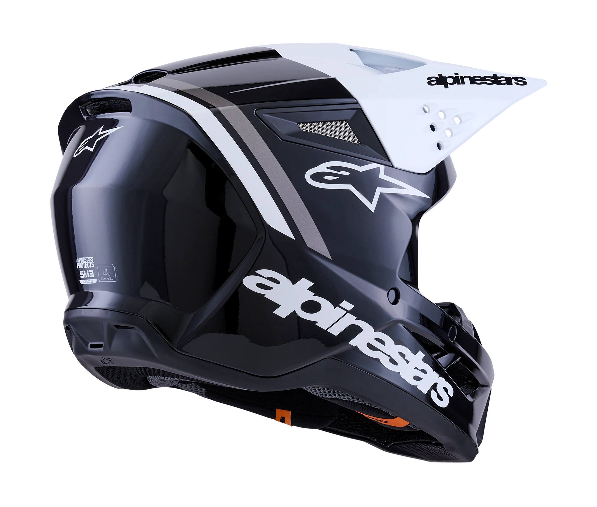 Alpinestars Motocross Helmet S-M3 Radium - Black / White / Grey