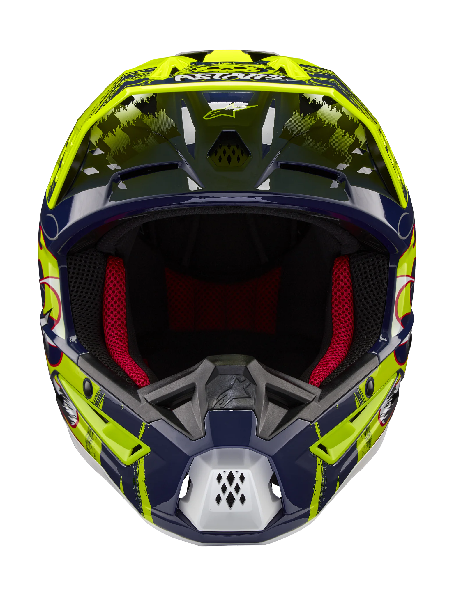 Alpinestars Motocross Helmet S-M5 Rash - Gloss Dark Navy / Fluo Yellow