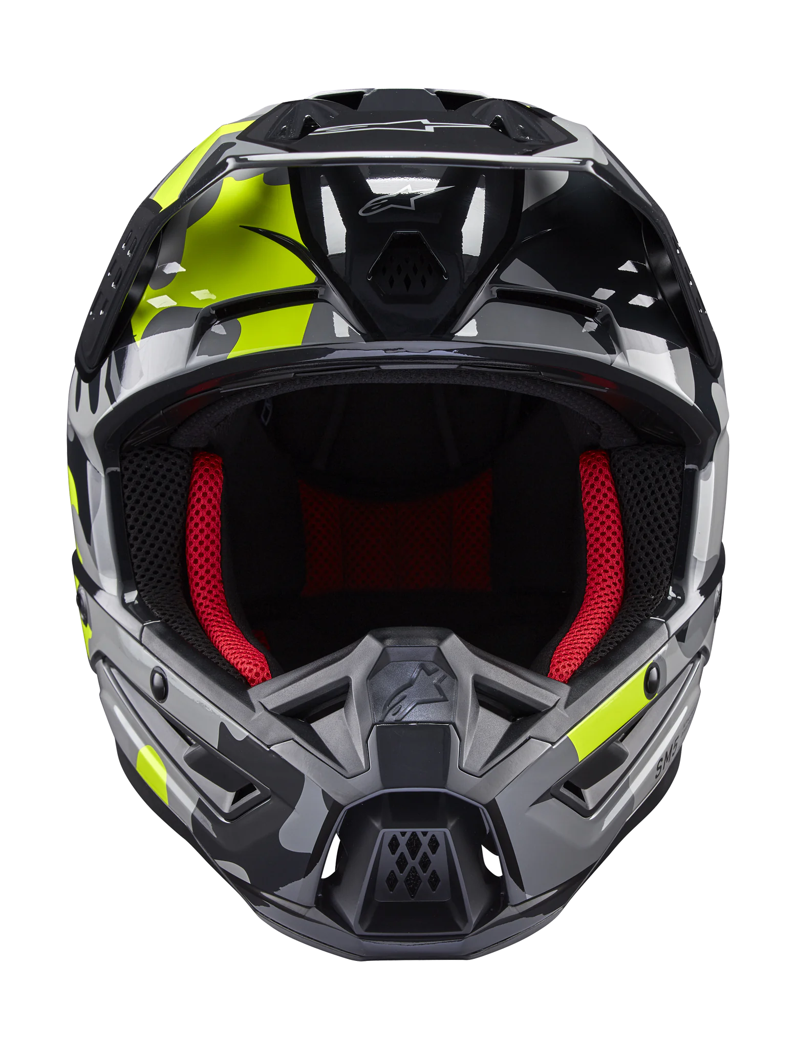 Alpinestars Motocross Helmet S-M5 Rover 2 - Gloss Dark Grey / Fluo Yellow