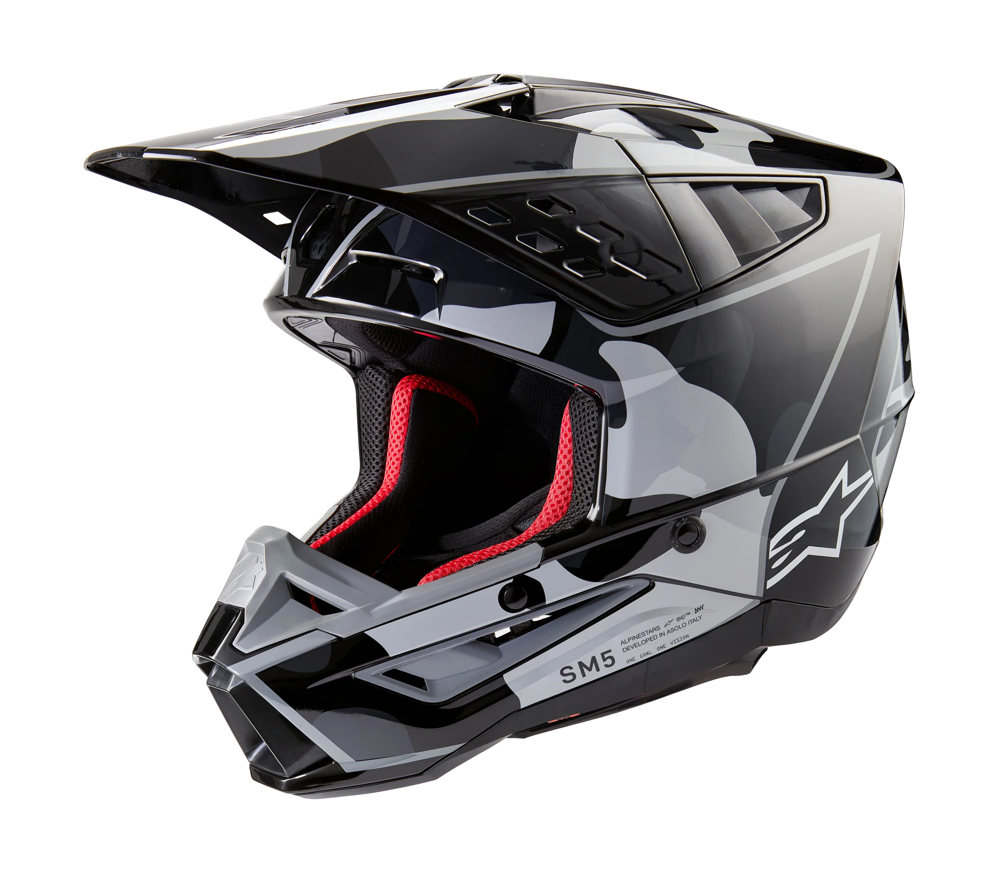Alpinestars Motocross Helmet S-M5 Rover 2 - Gloss Black / Silver