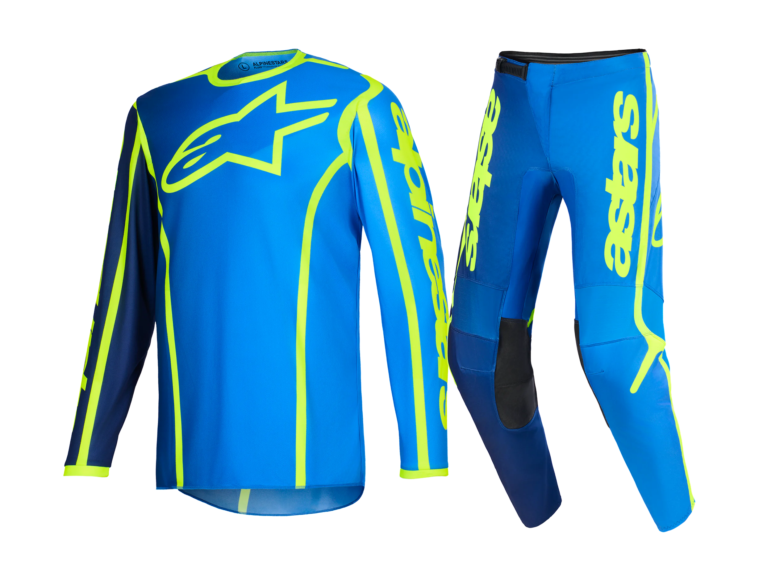 Alpinestars Motocross Gear 2026 Fluid Apex - Blue / Fluo Yellow