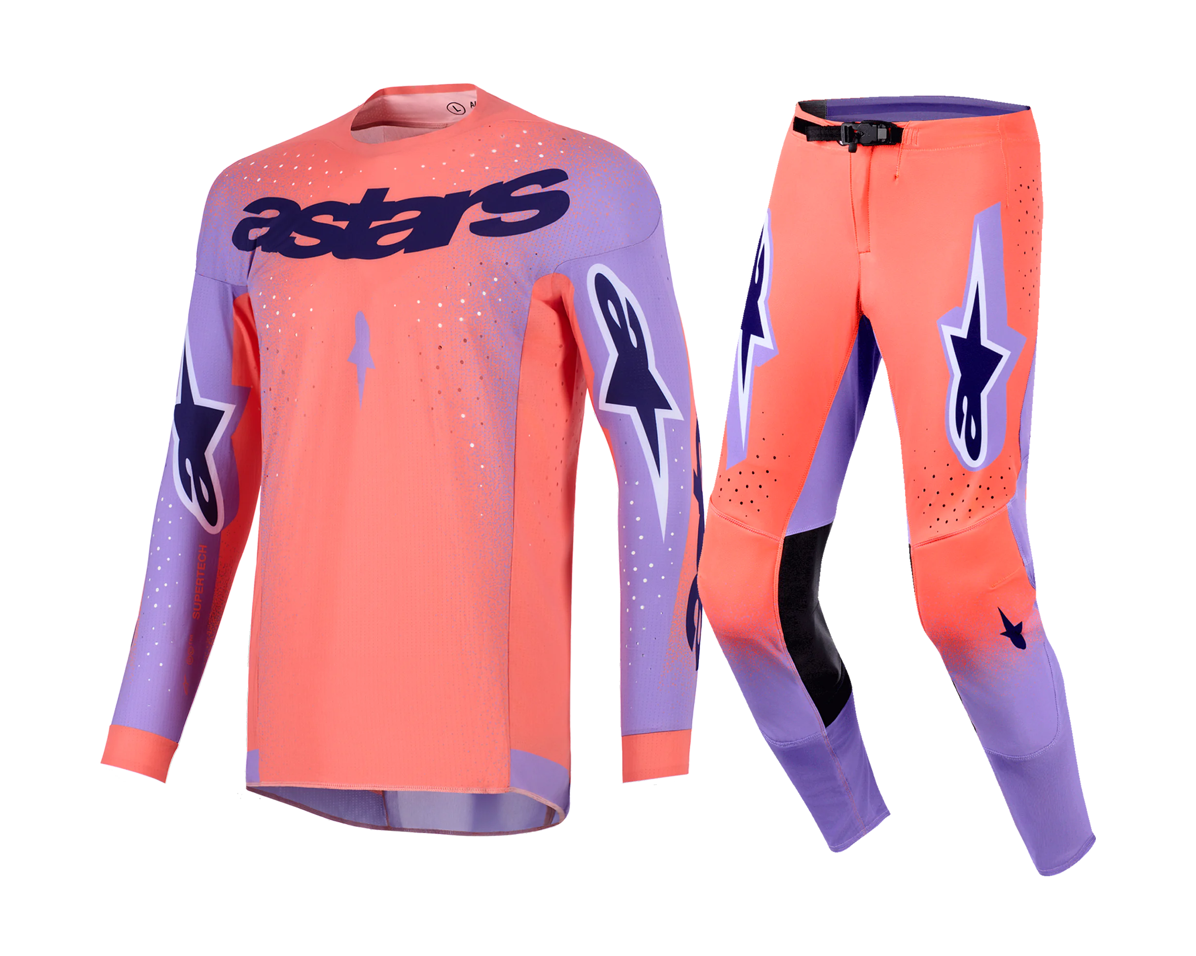 Alpinestars Motocross Gear 2026 Supertech Scenz - Hot Coral / Purple