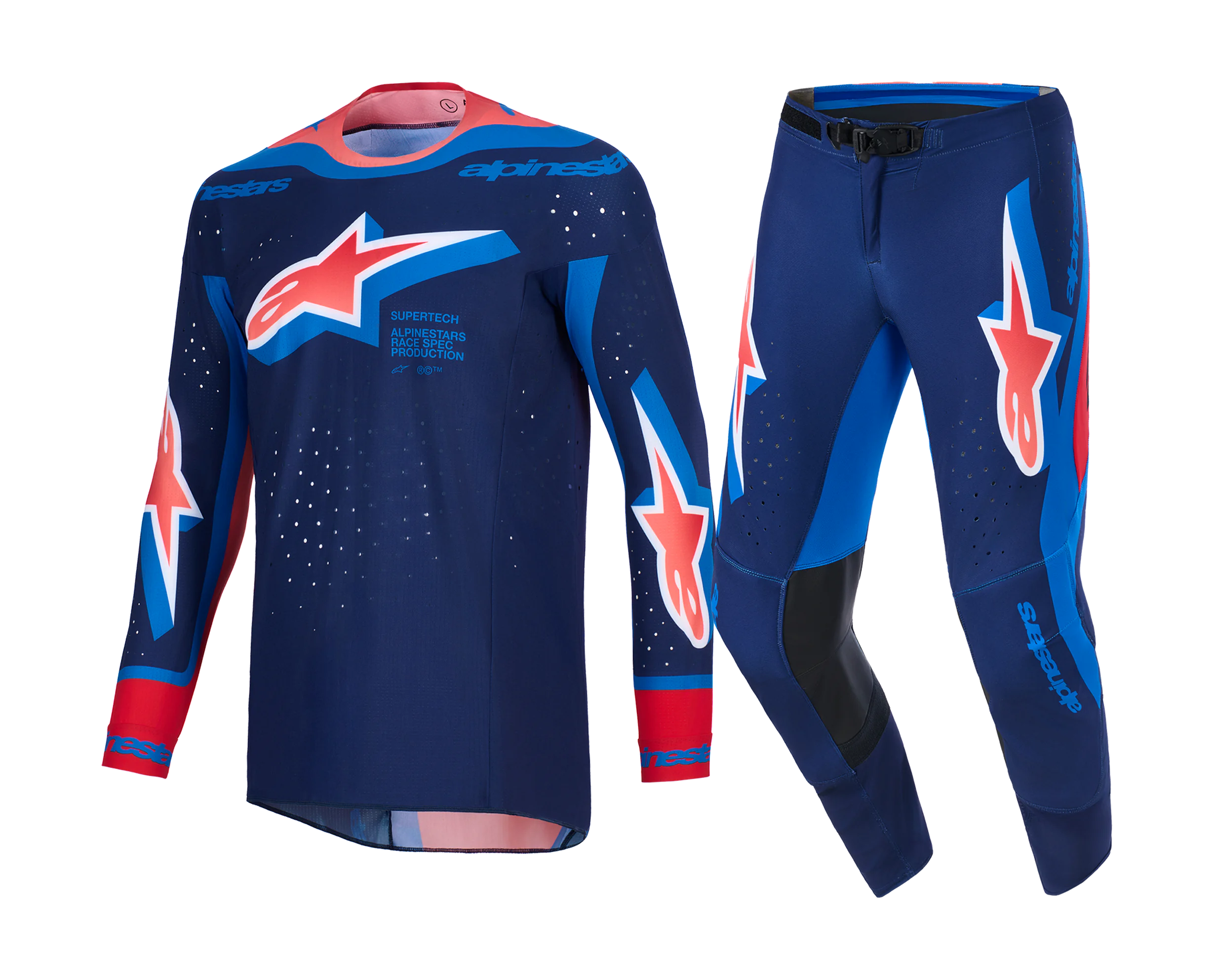Alpinestars Motocross Gear 2026 Supertech Vista - Dark Navy / Hot Coral / Cobalt