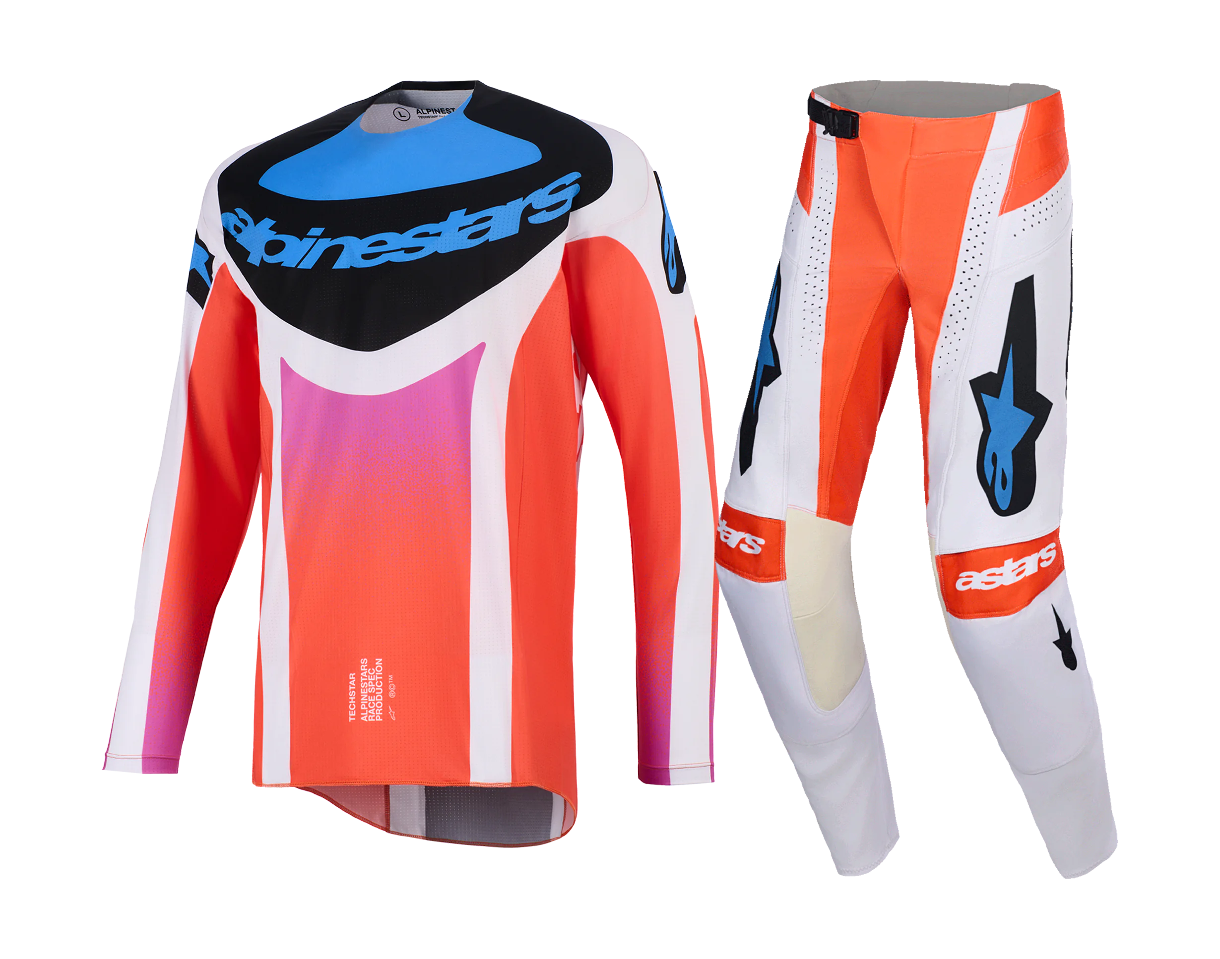 Alpinestars Motocross Gear 2026 Techstar Knif - Light Grey / Fluo Orange / Black