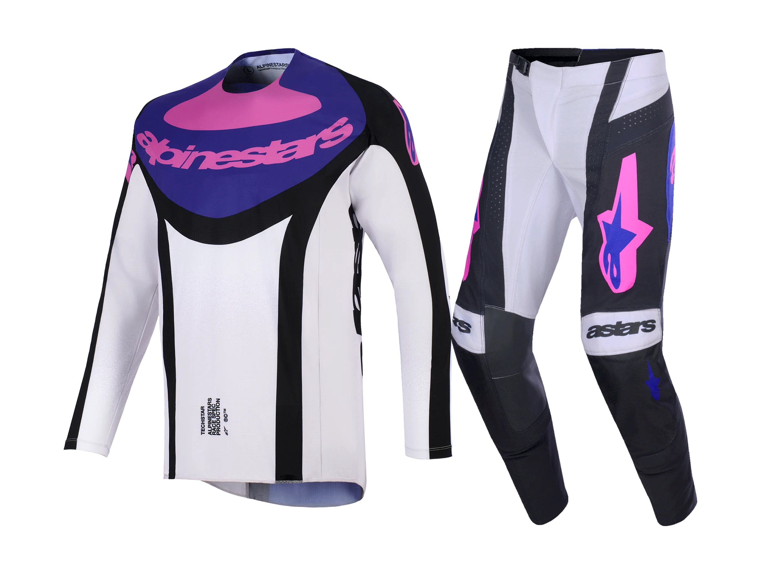 Alpinestars Motocross Gear 2026 Techstar Knif - Black / Light Grey / Purple