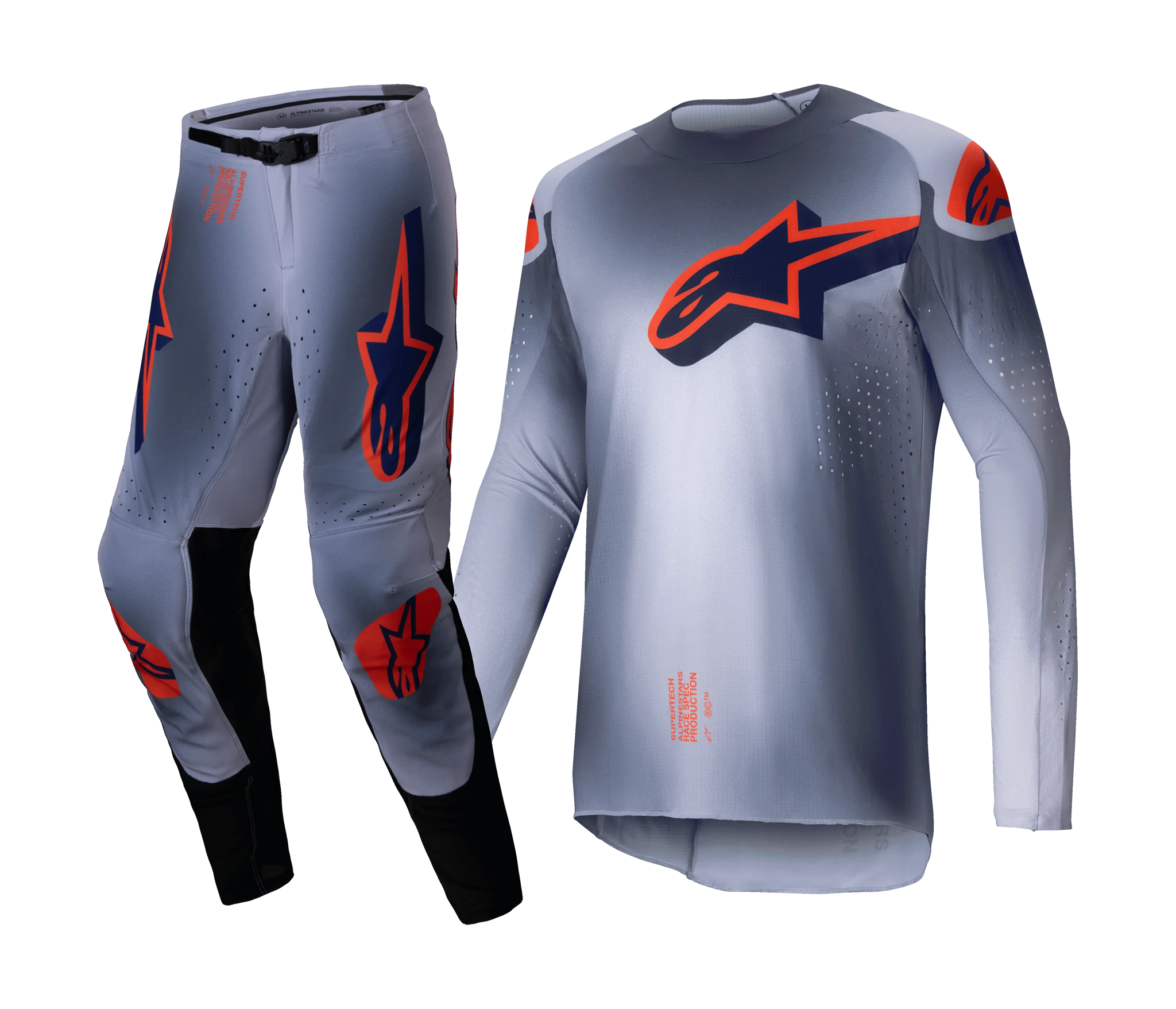 Alpinestars Motocross Gear Supertech Lipan - Grey / Fluo Orange