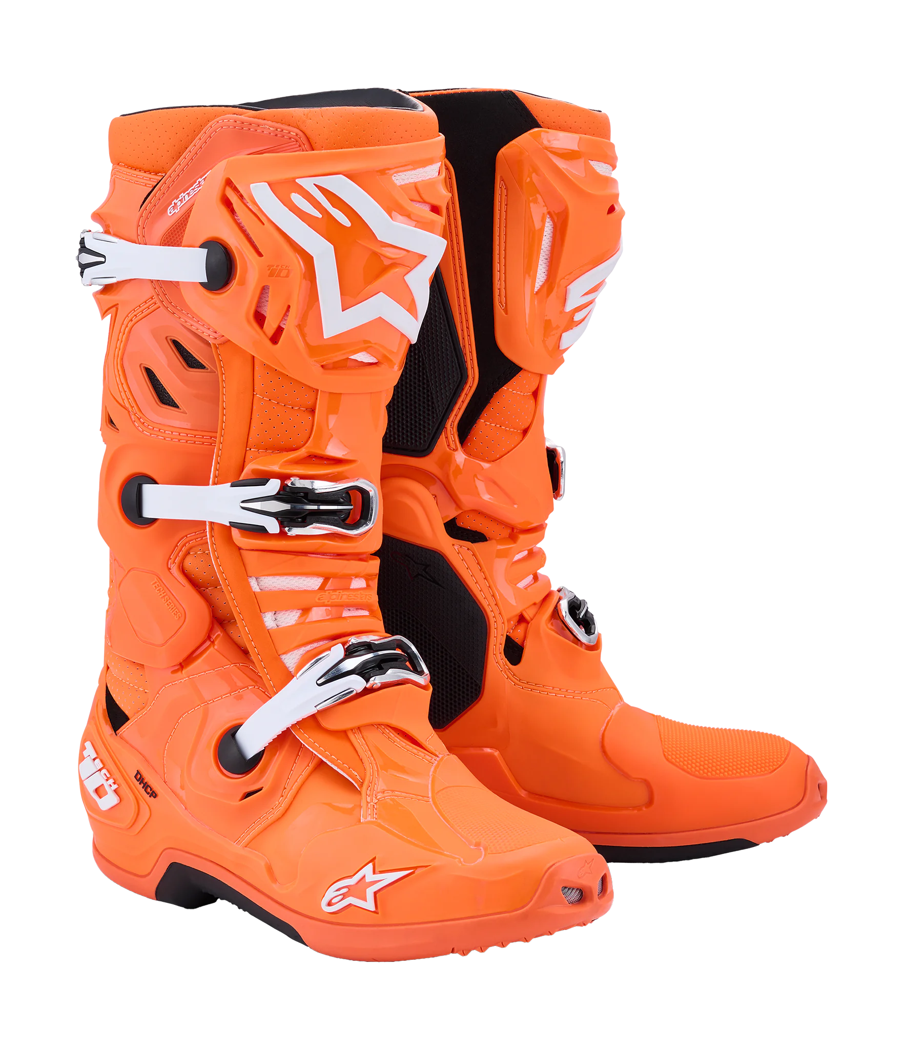 Alpinestars Motocross Boots Tech 10 Supervented - Fluo Orange / Black / White