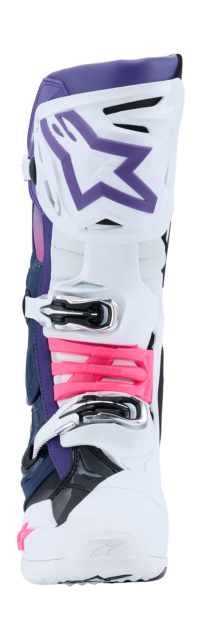 Alpinestars Motocross Boots Tech 10 - White / Violet / Navy / Blue / Fluo Pink