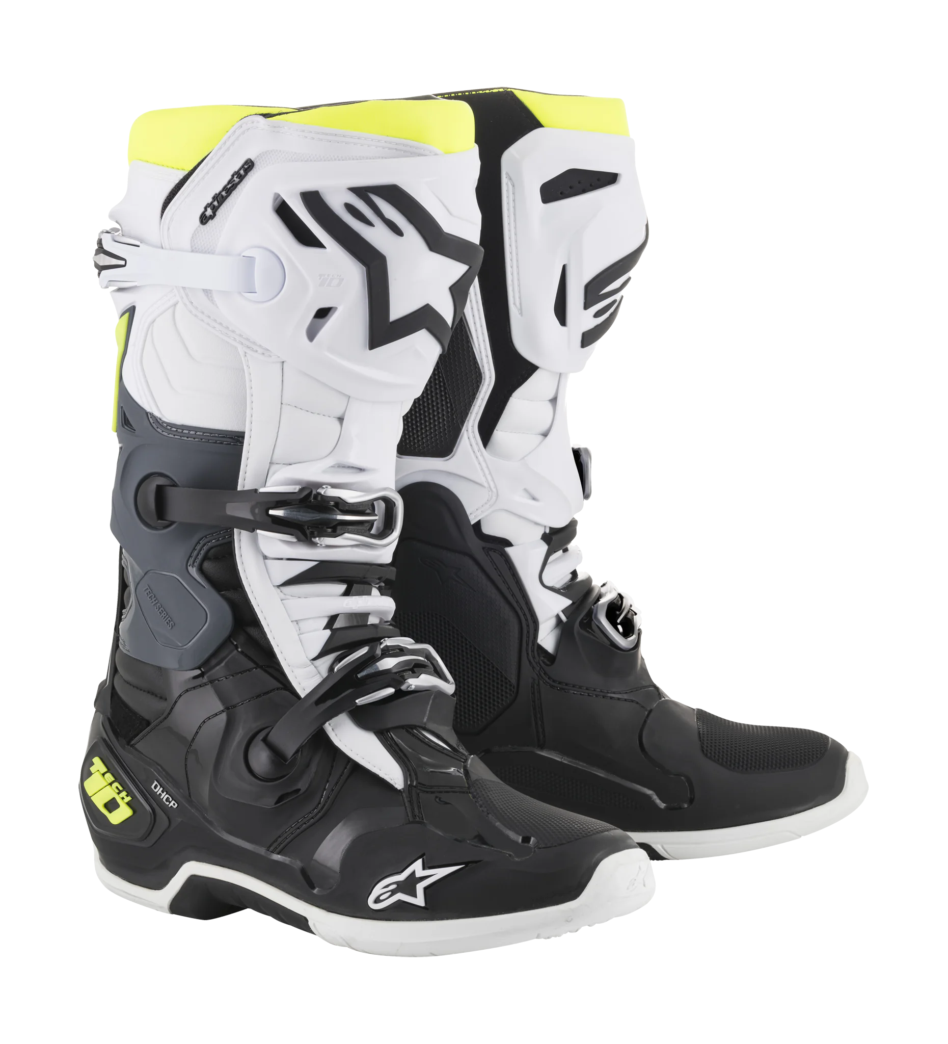 Alpinestars Motocross Boots Tech 10 - Black / White / Fluo Yellow