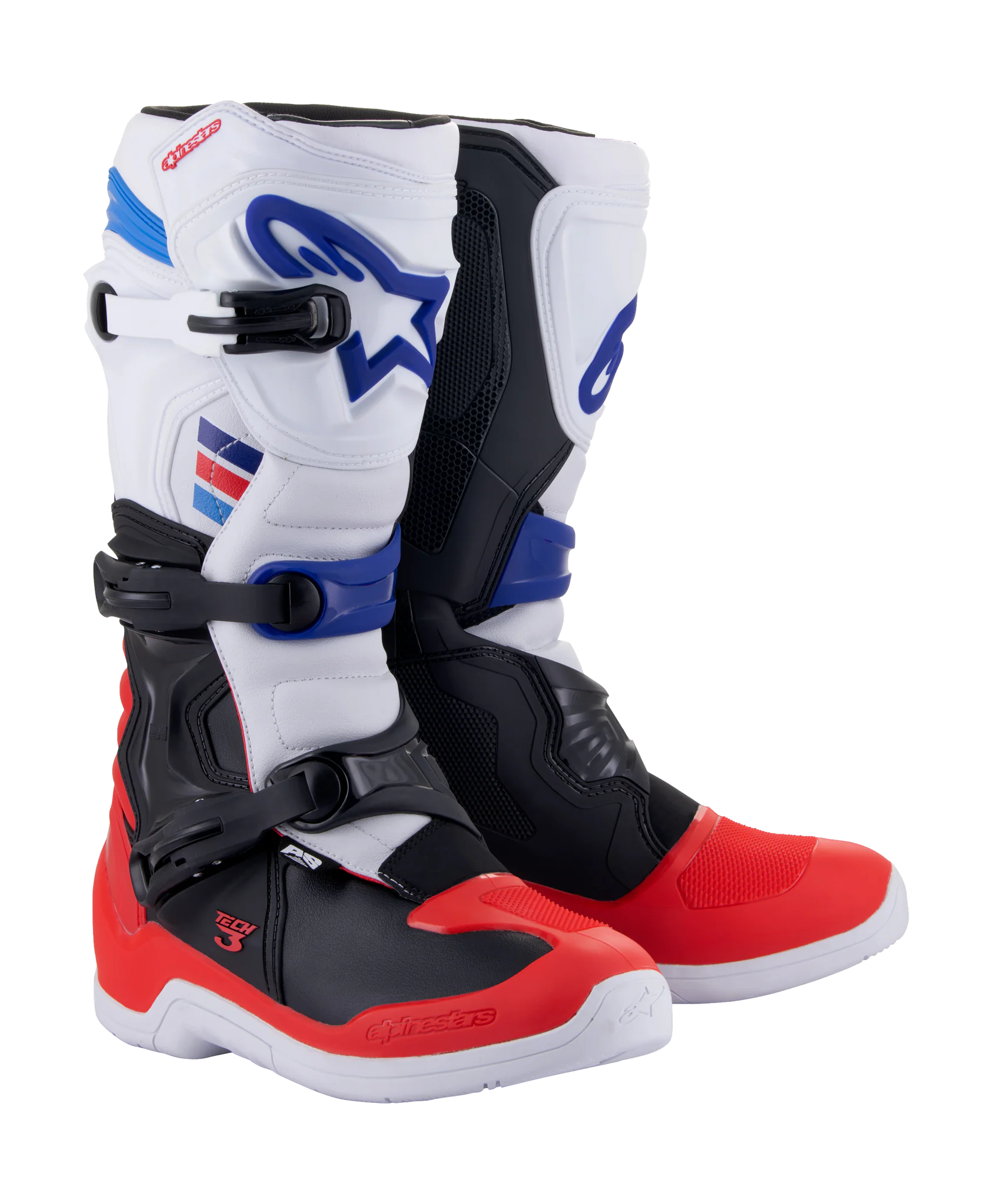 Alpinestars Motocross Boots Tech 3 - White / Red / Dark Blue