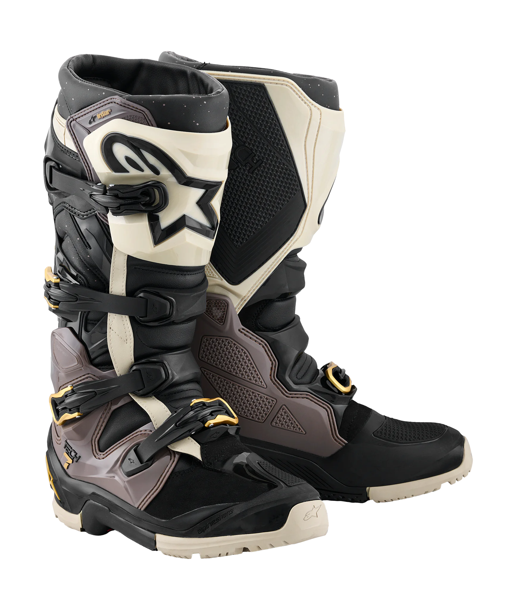 Alpinestars Motocross Boots Tech 7 Enduro Drystar - Black / Dark Grey / Gold