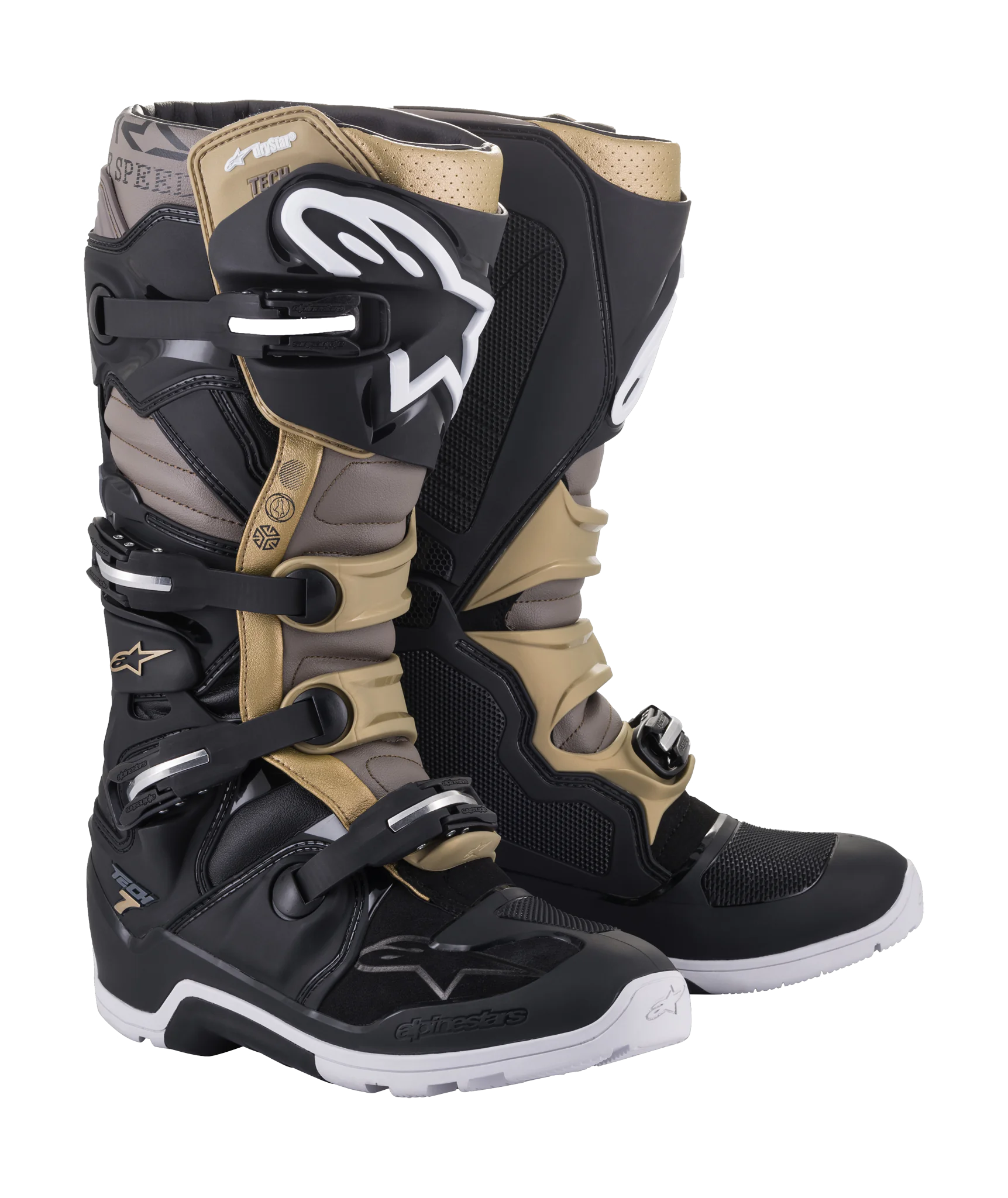 Alpinestars Motocross Boots Tech 7 Enduro Drystar - Black / Grey / Gold
