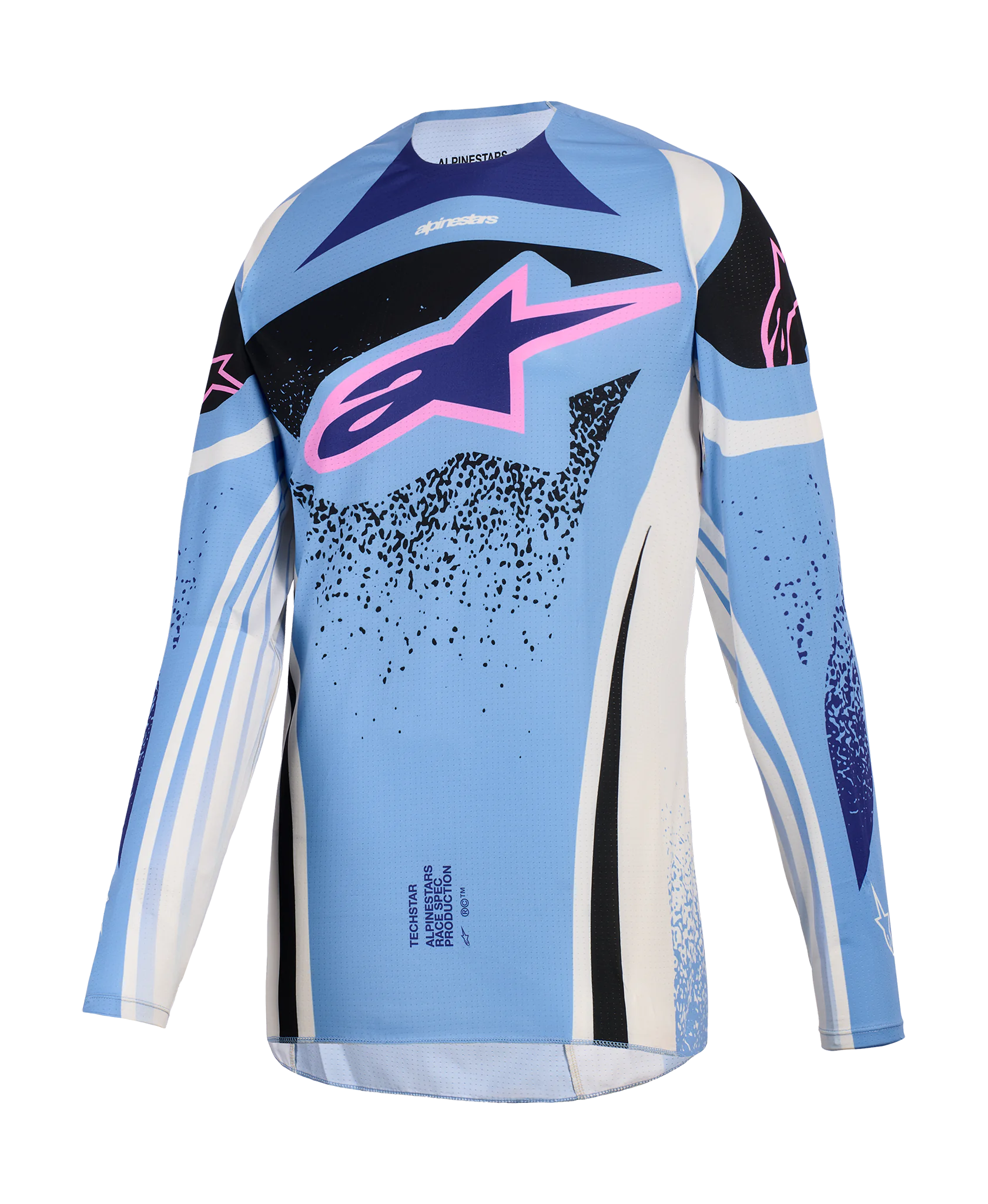 Alpinestars Women Motocross Jersey 2026 Techstar Nomur - Light Blue / Off White / Black