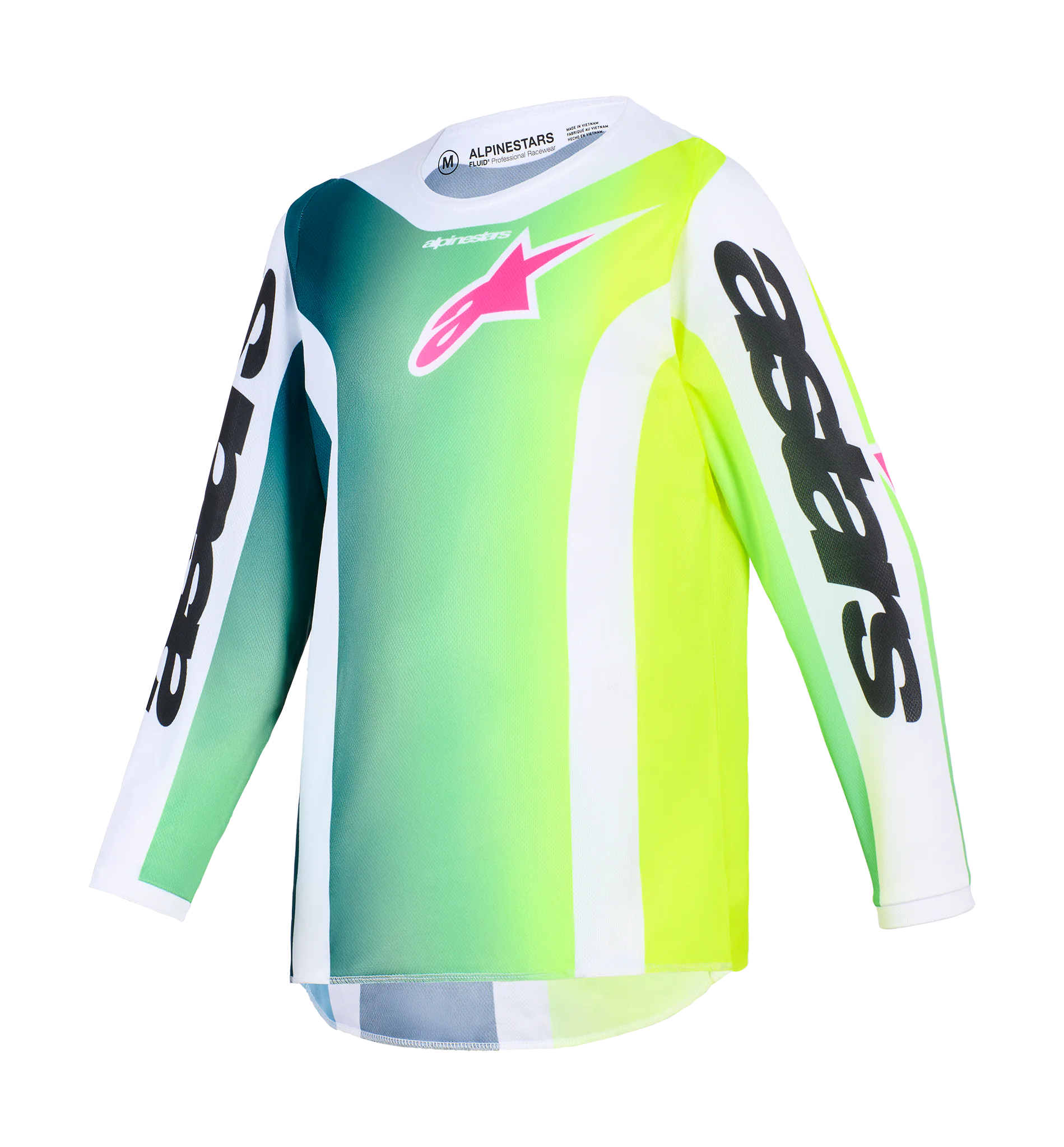 Alpinestars Youth Motocross Jersey 2026 Fluid Portl - Green / White / Black