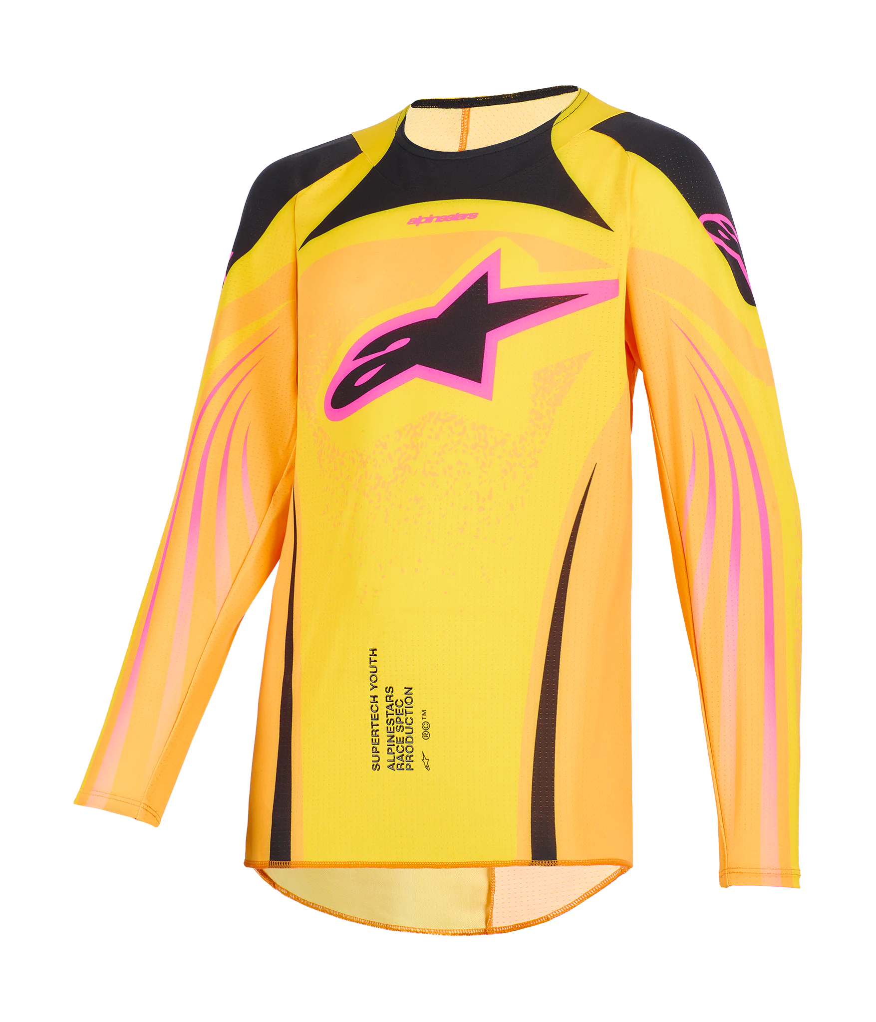 Alpinestars Youth Motocross Jersey 2026 Supertech Nomur - Orange / Yellow / Pink