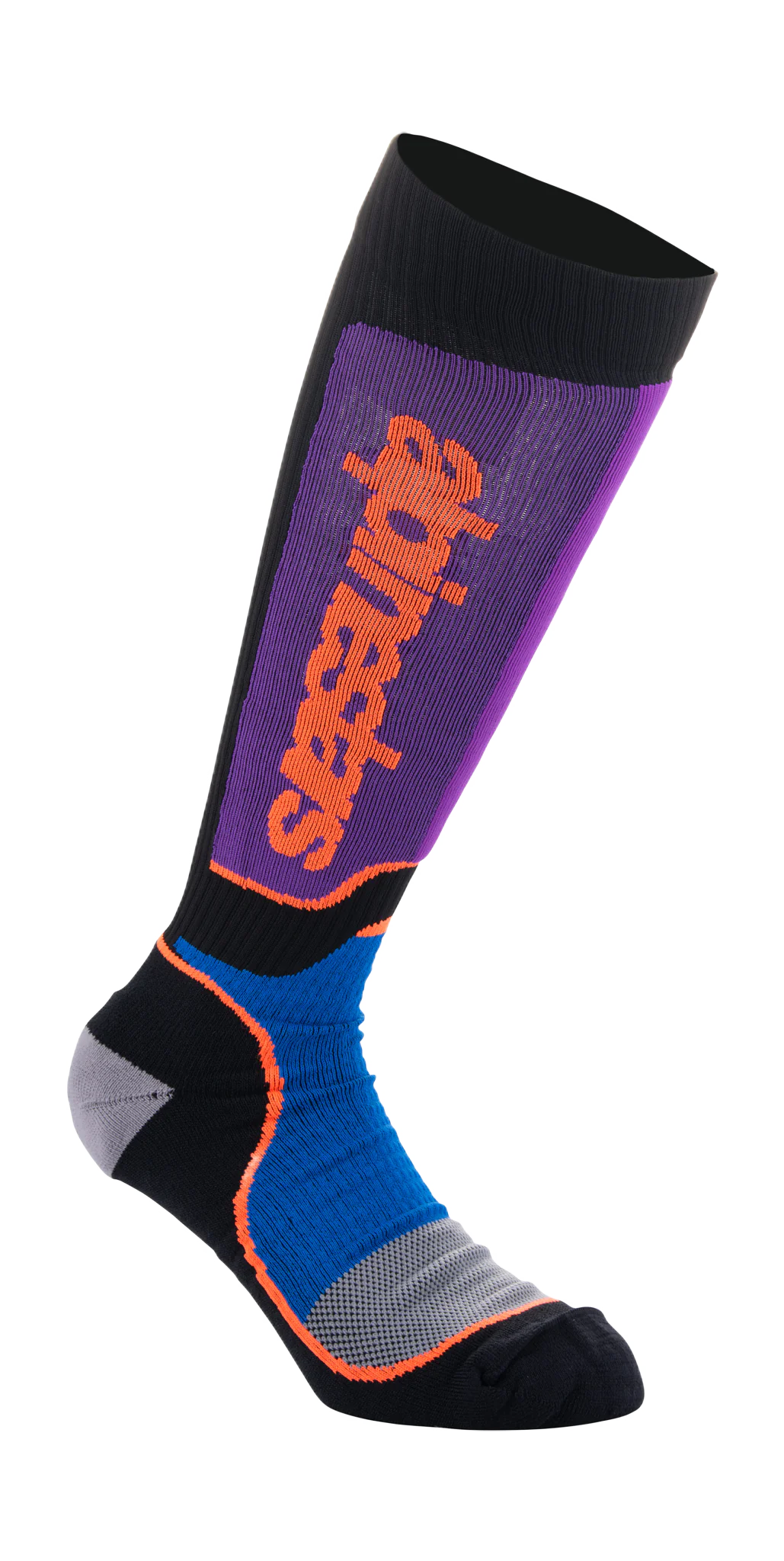 Alpinestars Youth Motocross Socks MX PLUS - Black / Royal Blue / Purple