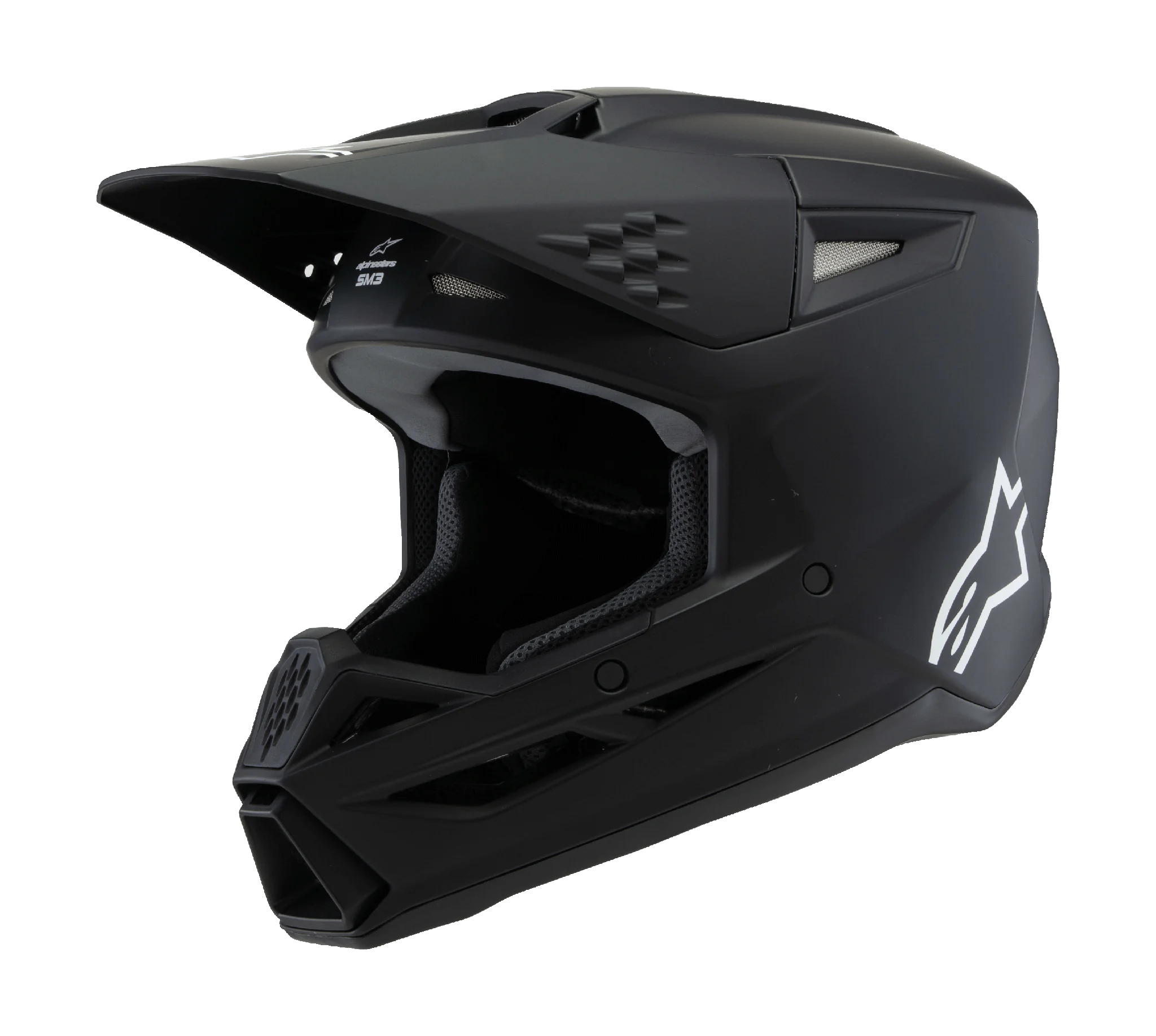 Alpinestars Youth Motocross Helmet S-M3 Solid - Matte Black