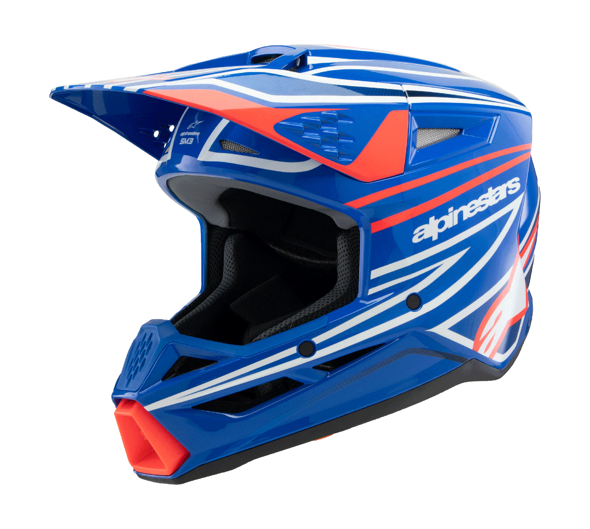 Alpinestars Youth Motocross Helmet S-M3 Wurx - Blue / Red / White / Black