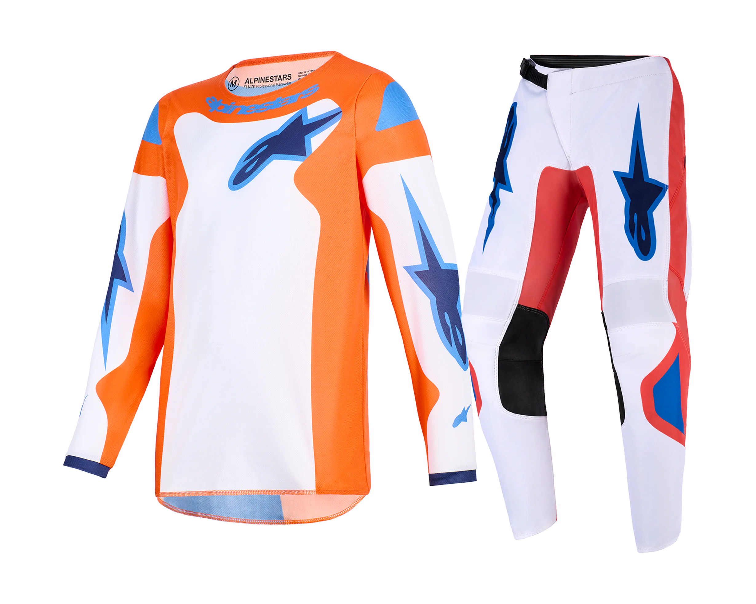 Alpinestars Youth Motocross Gear 2026 Fluid Grid - Orange / Ucla / Blue