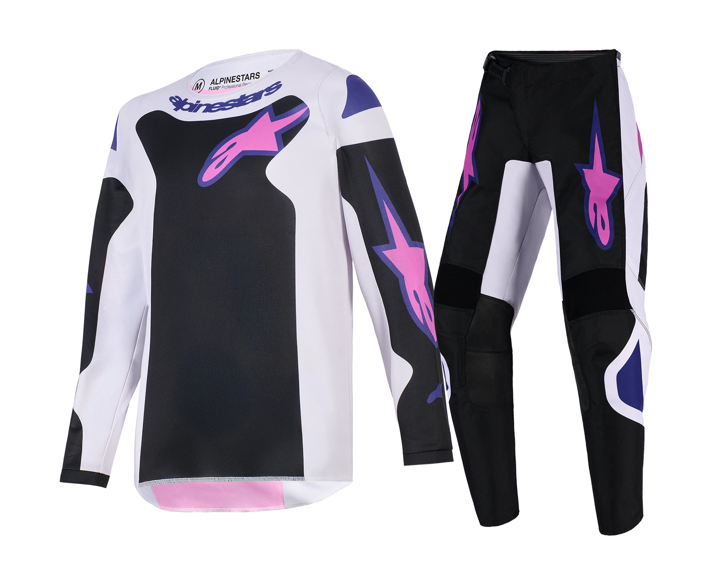 Alpinestars Youth Motocross Gear 2026 Fluid Grid - Black / Light Grey / Purple