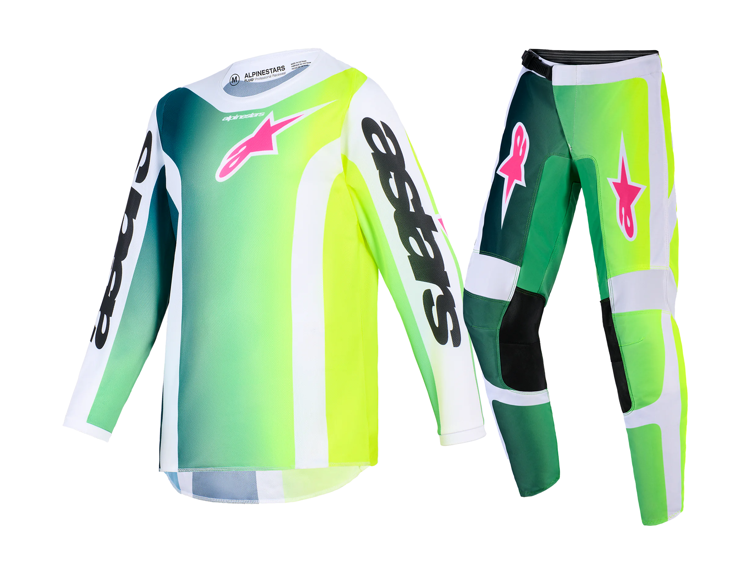 Alpinestars Youth Motocross Gear 2026 Fluid Portl - Green / White / Black