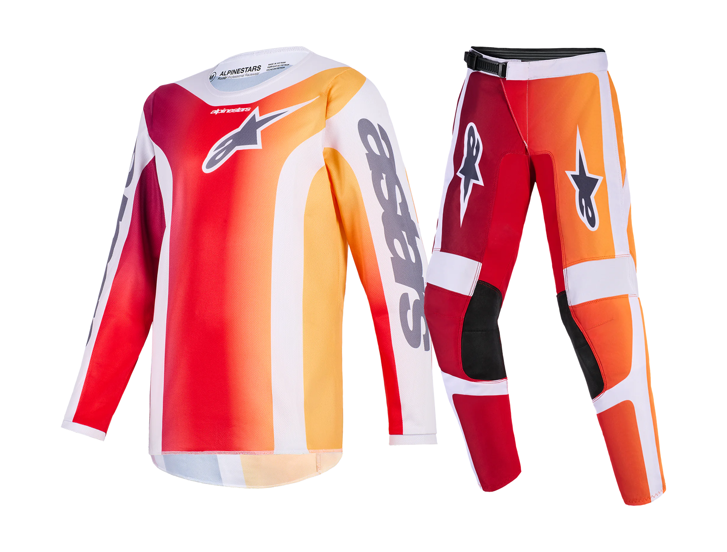 Alpinestars Youth Motocross Gear 2026 Fluid Portl - Red / Light Grey / Dark Grey