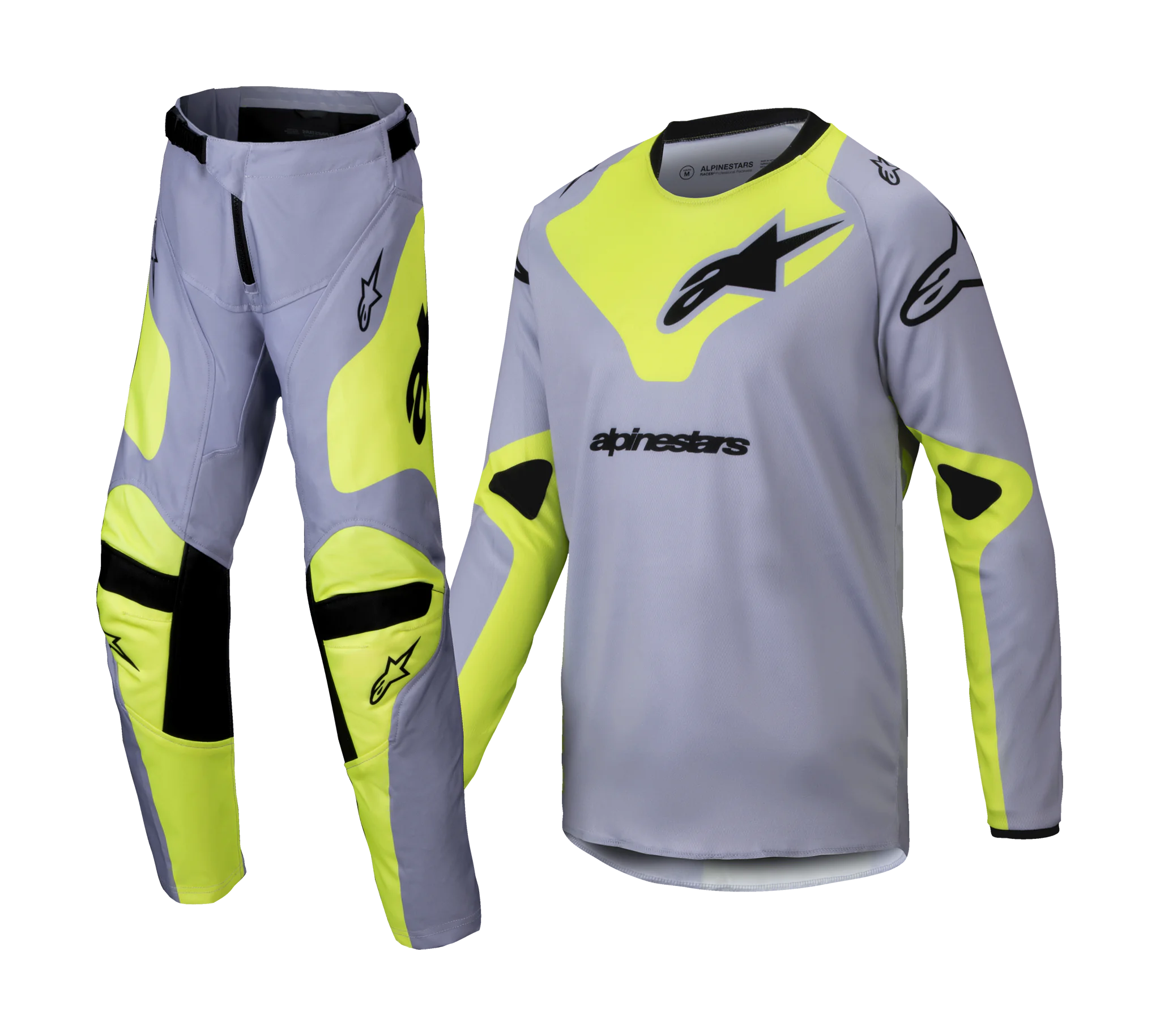 Alpinestars Youth Motocross Gear Racer Veil - Grey / Fluo Yellow