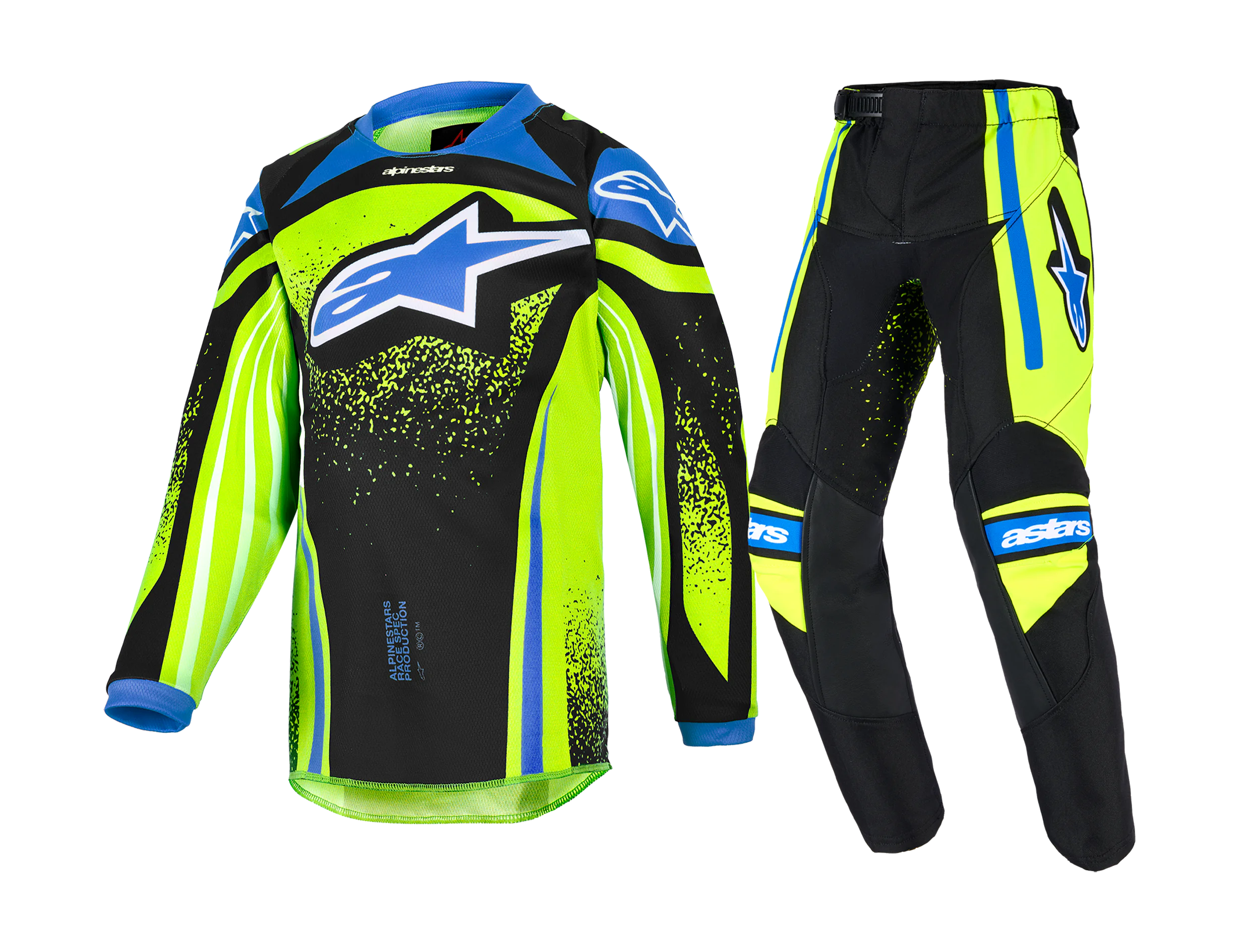 Alpinestars Mini Motocross Gear 2026 Racer Nomur - Dark Navy / Fluo Yellow / Ucla / Blue