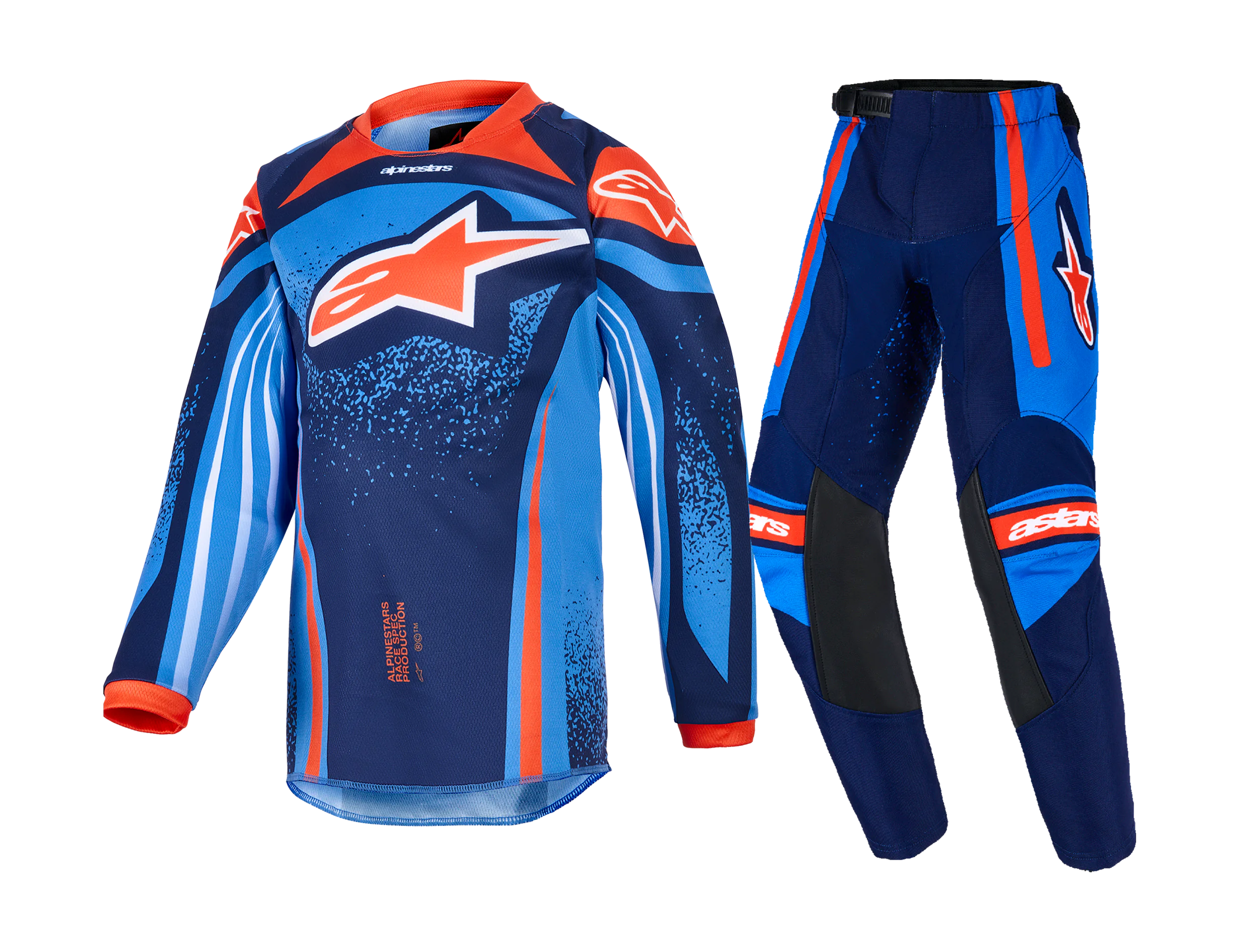 Alpinestars Mini Motocross Gear 2026 Racer Nomur - Dark Navy / Orange / Ucla / Blue