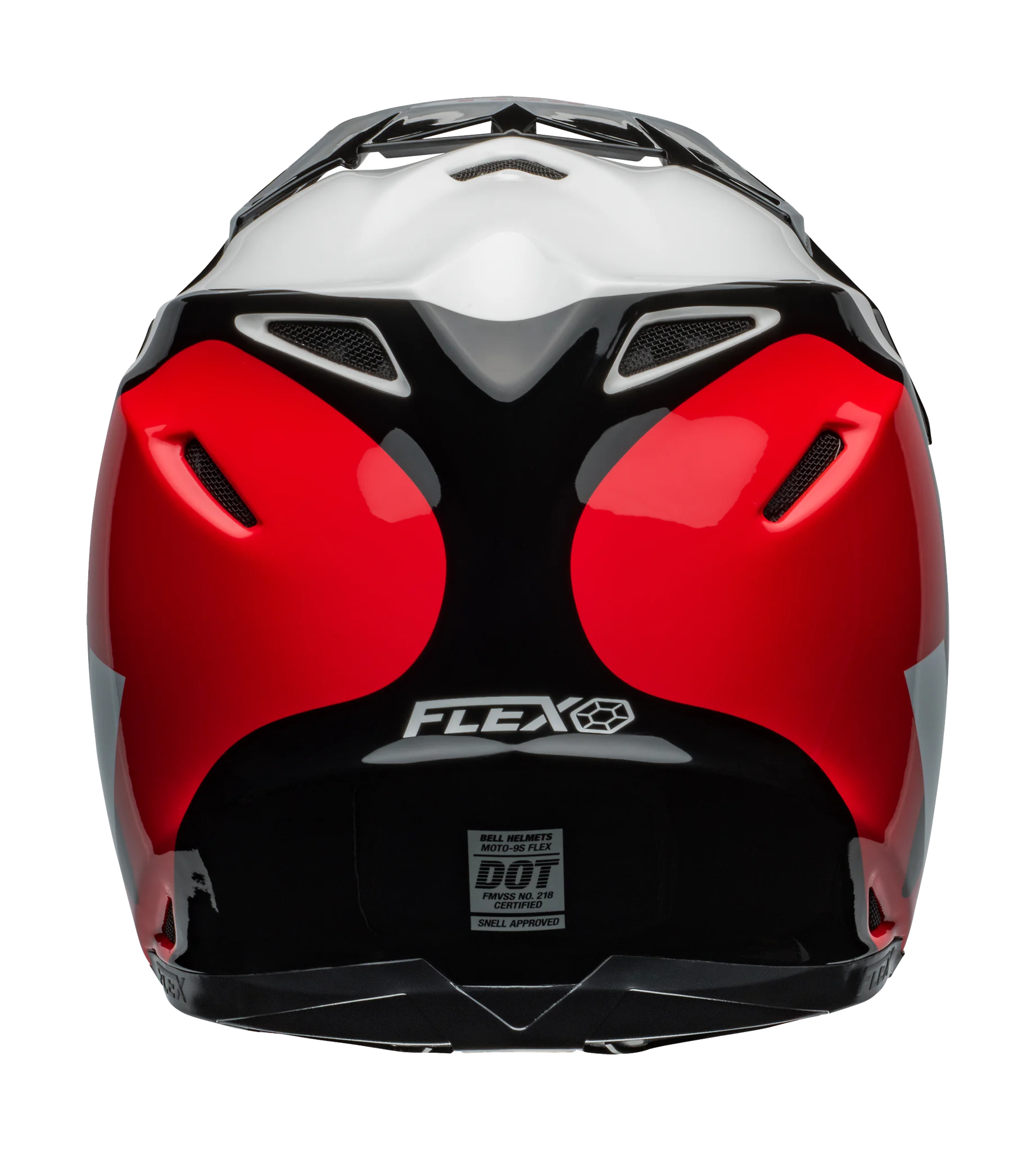 Bell Motocross Helmet Moto-9S Flex Hello Cousteau Stripes - White / Red