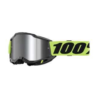 100% Motocross Goggle Accuri 2 Neon Yellow - Mirror Silver