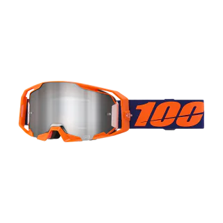 100% Motocross Goggle ARmatic Neon Orange - Mirror Silver Flash