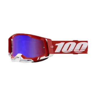 100% Motocross Goggle Racecraft 2 Red - Mirror Red / Blue