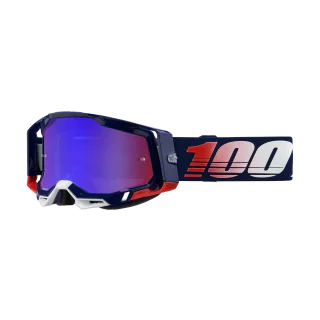100% Motocross Goggle Racecraft 2 Republic - Mirror Red / Blue