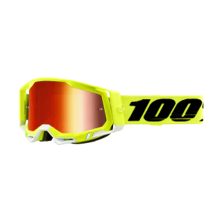 100% Motocross Goggle Racecraft 2 Yellow - Mirror Red